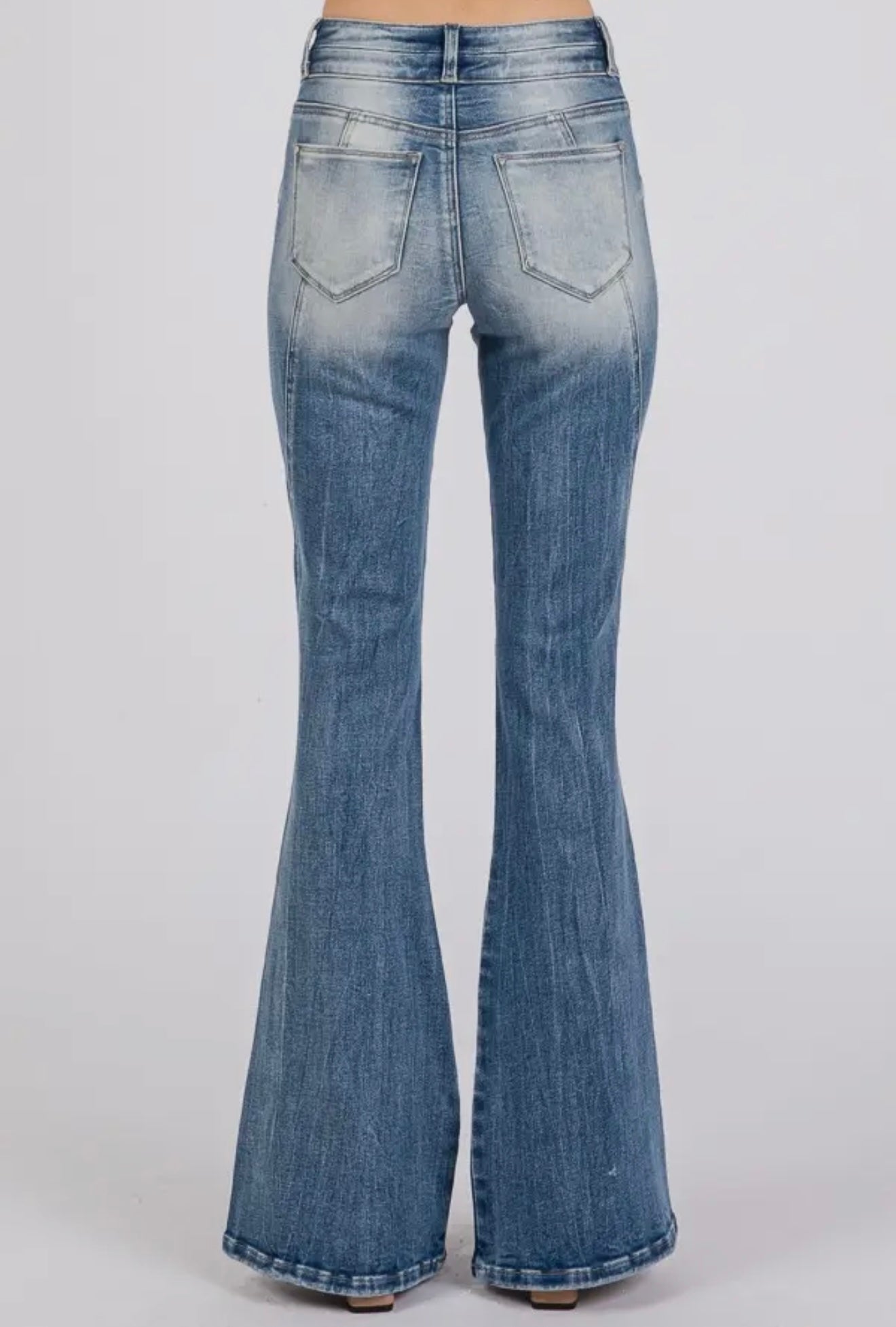 Petra153 High Rise Stretch Flare with Side Seam Detail Jean