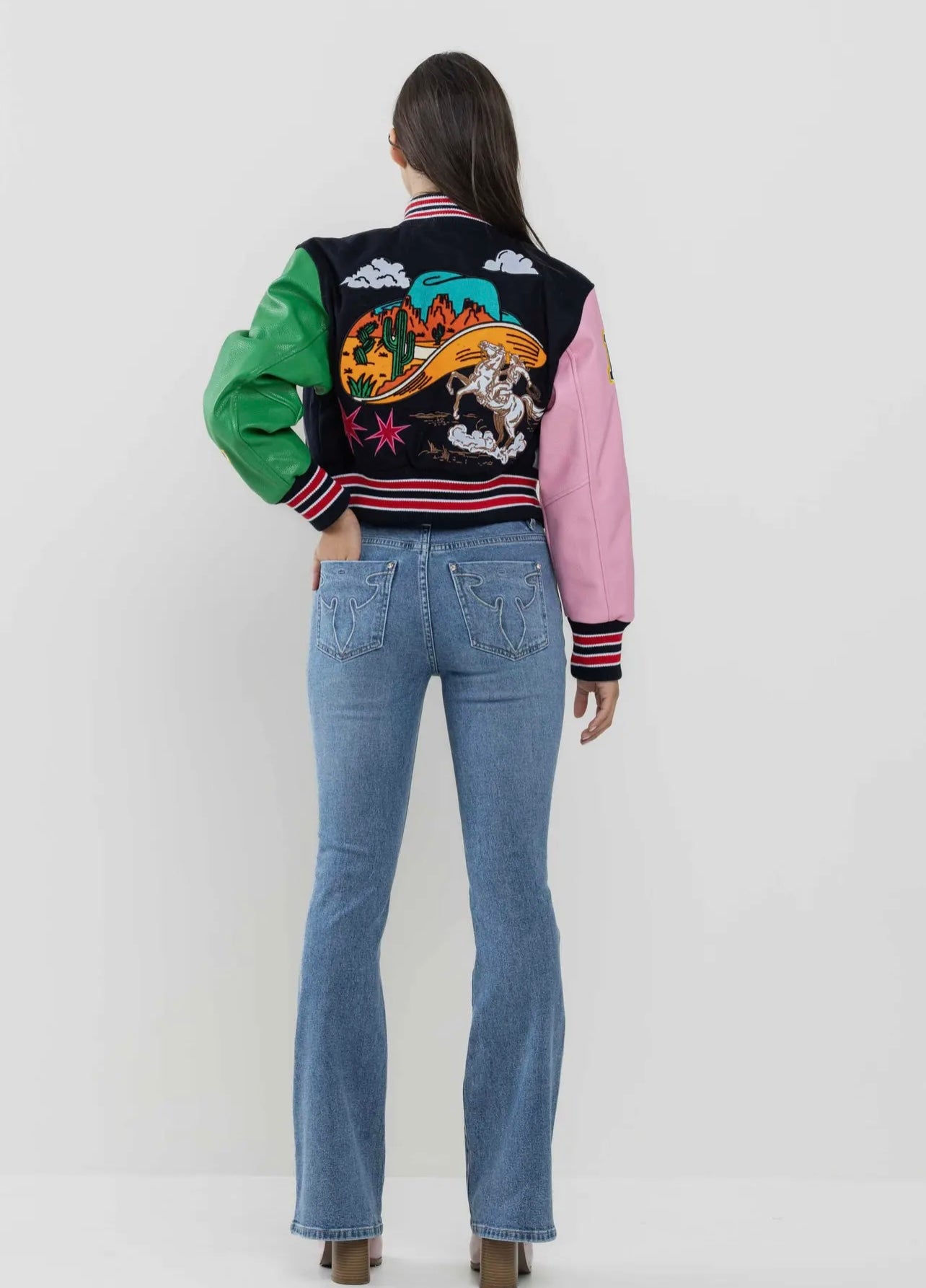 Wild and Free Cropped Varsity Jacket