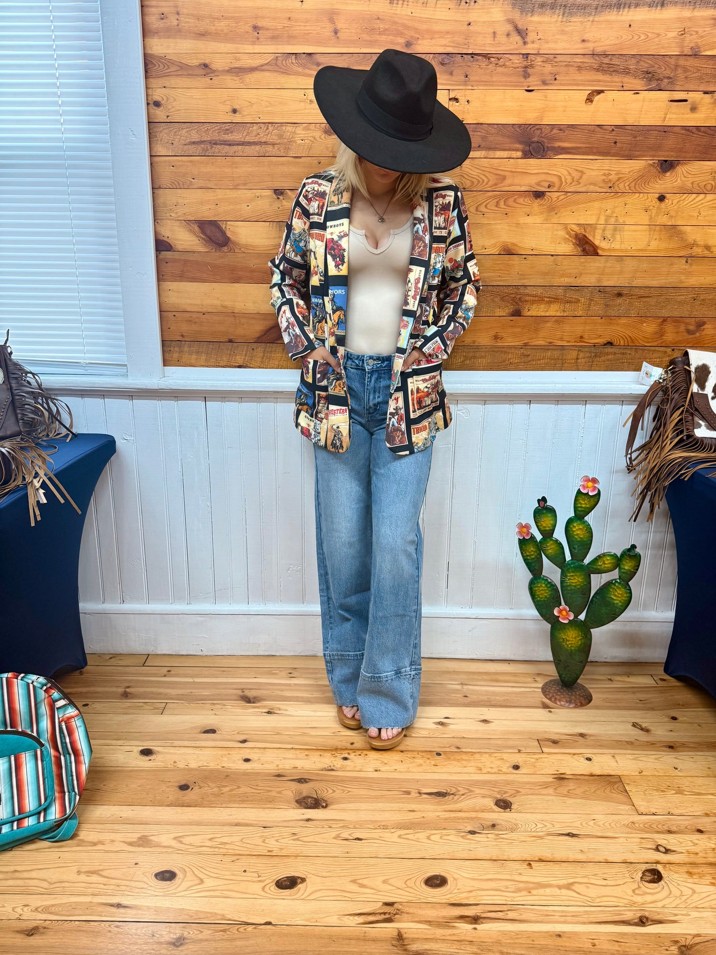 Stamps Vintage Western Print
Woven Blazer
