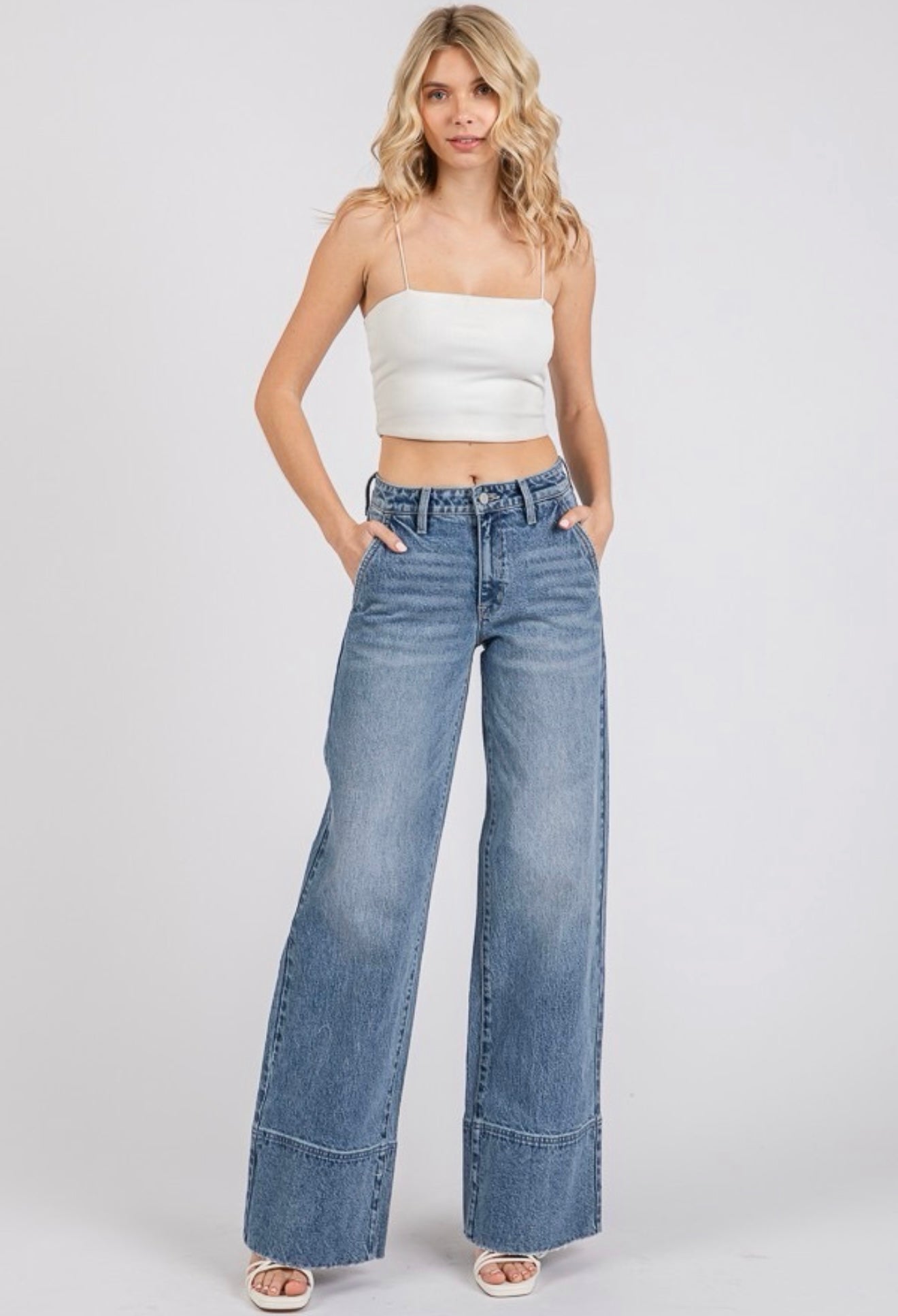 Petra153 High Rise Comfort Stretch
Trouser Wide Leg Jeans
