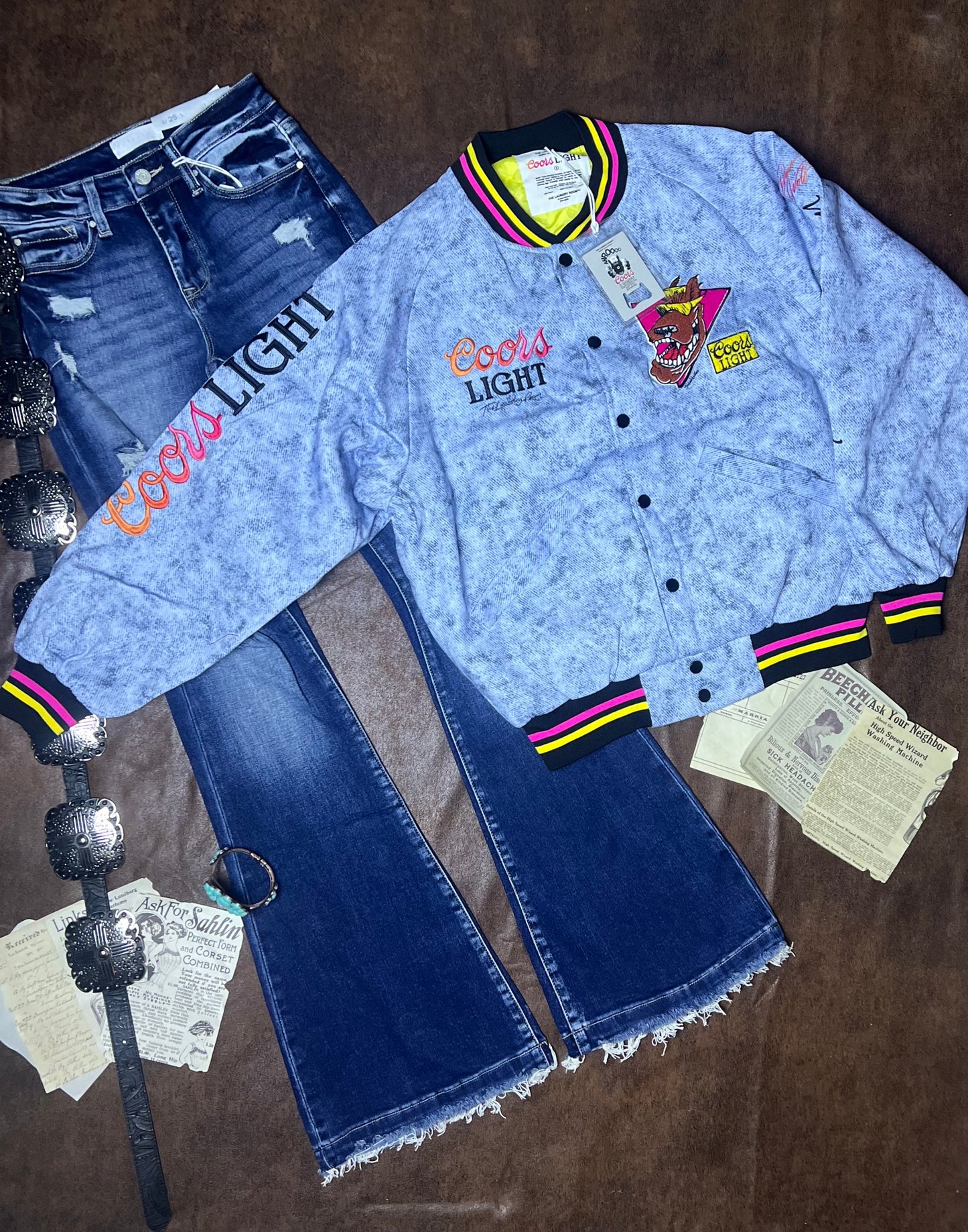 Beerabunga - Stadium Denim Jacket
- Acid Blue Denim
