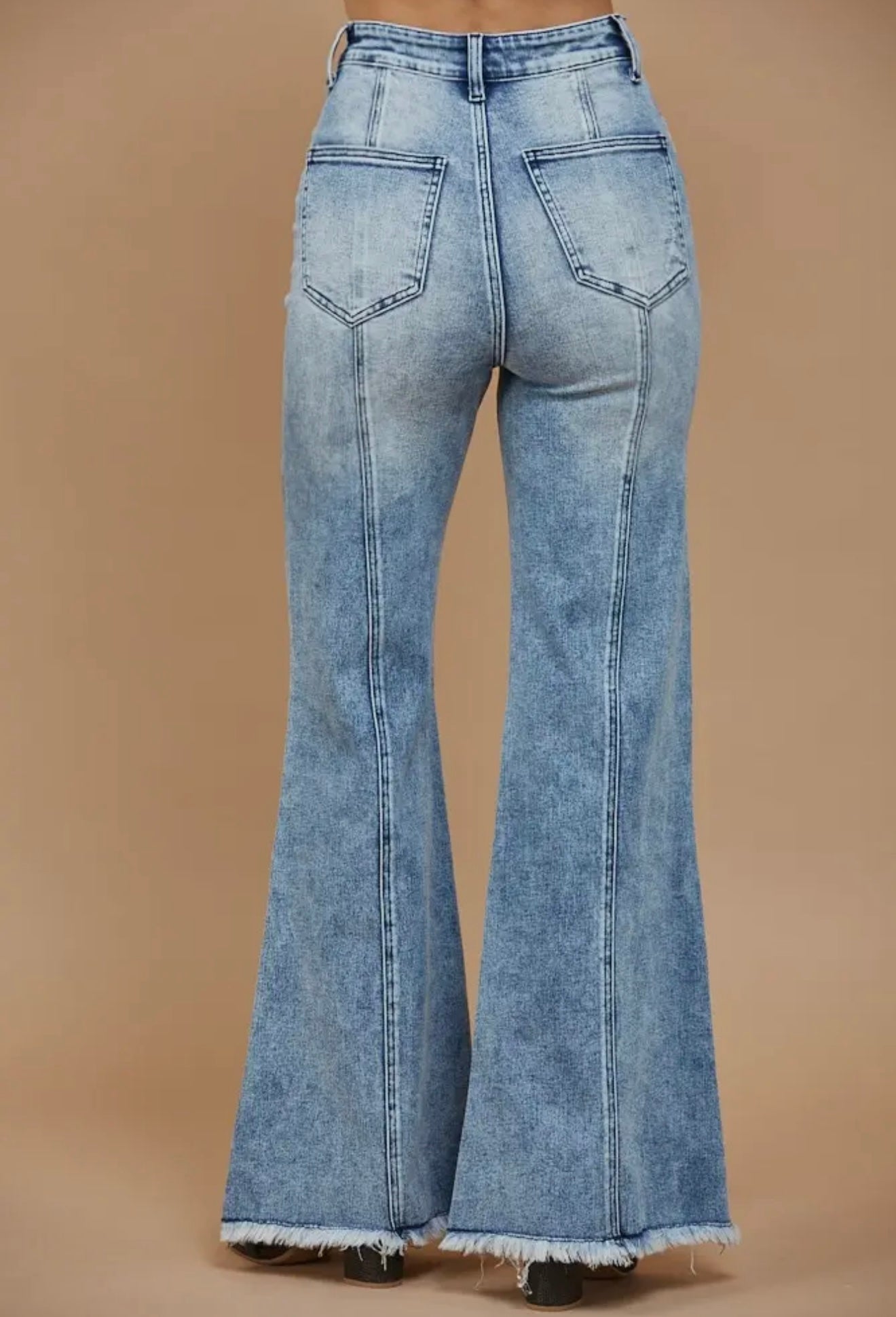 Wide Leg Palazzo Fit Jeans with Stretch