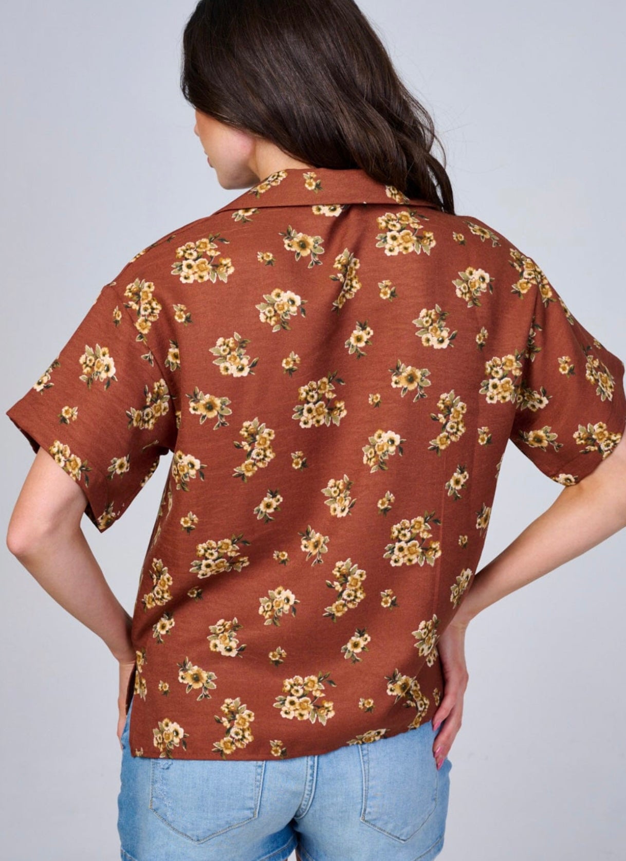 Rust Floral Blouse