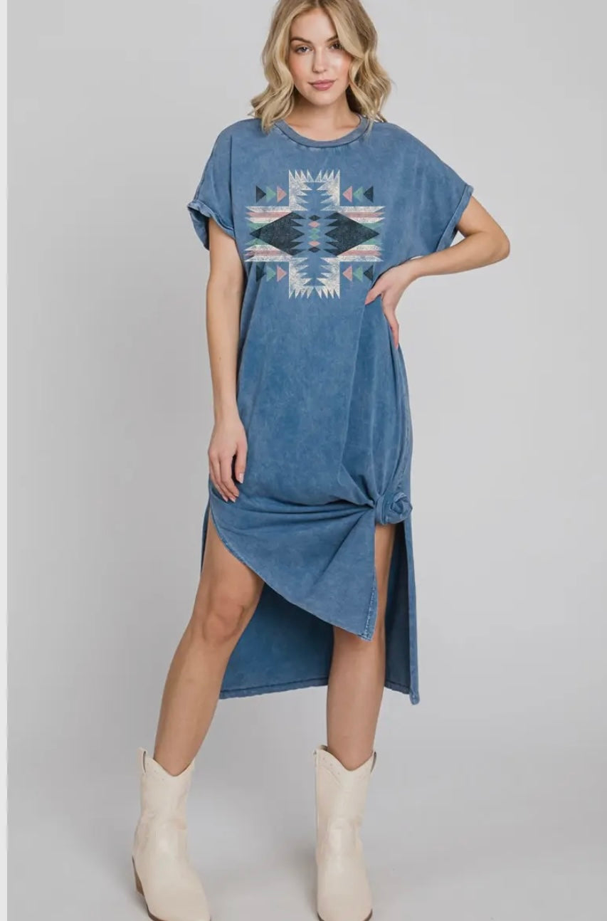Aztec Mineral Graphic Dress