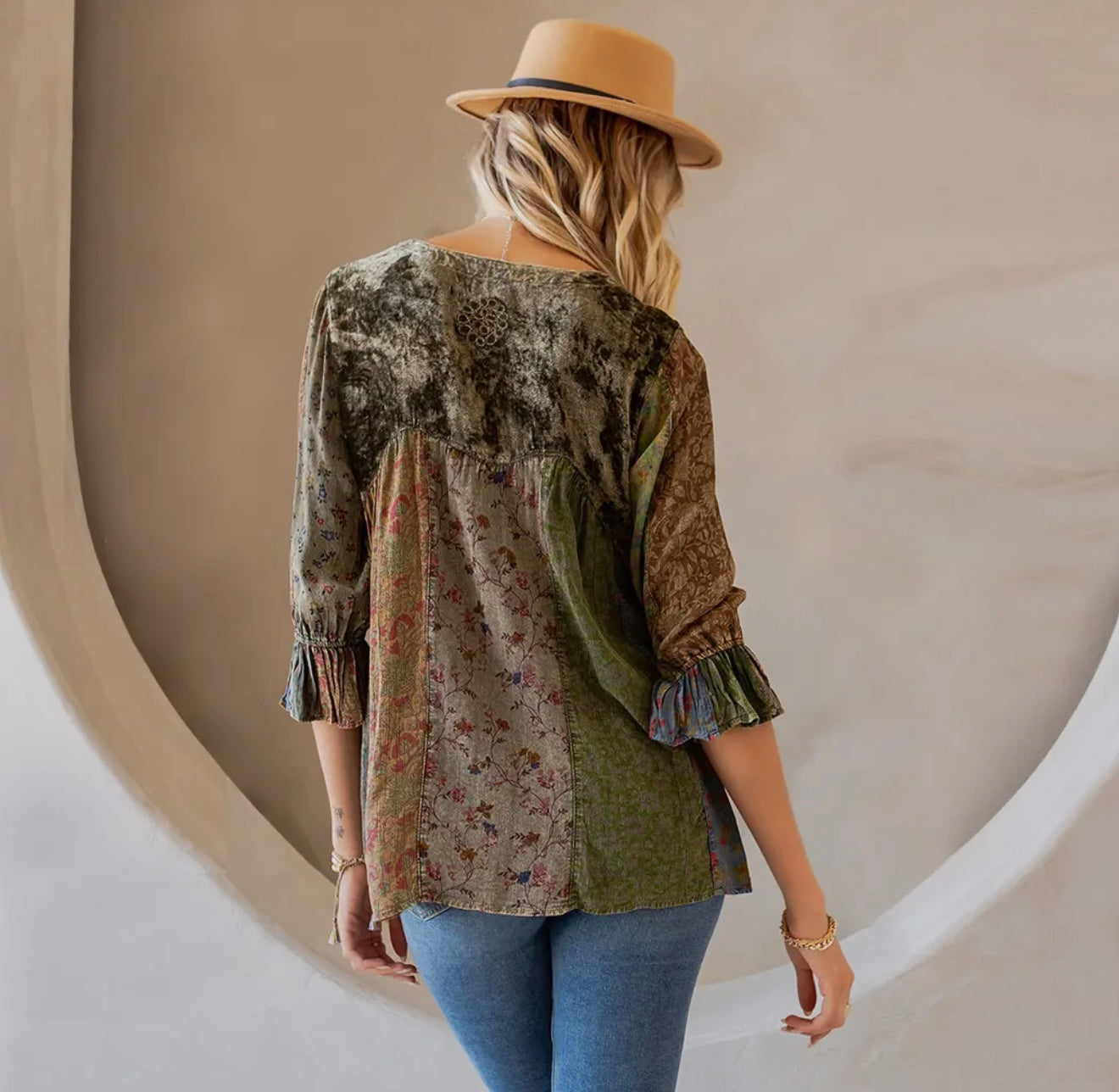 Vintage Bohemian Patchwork Top