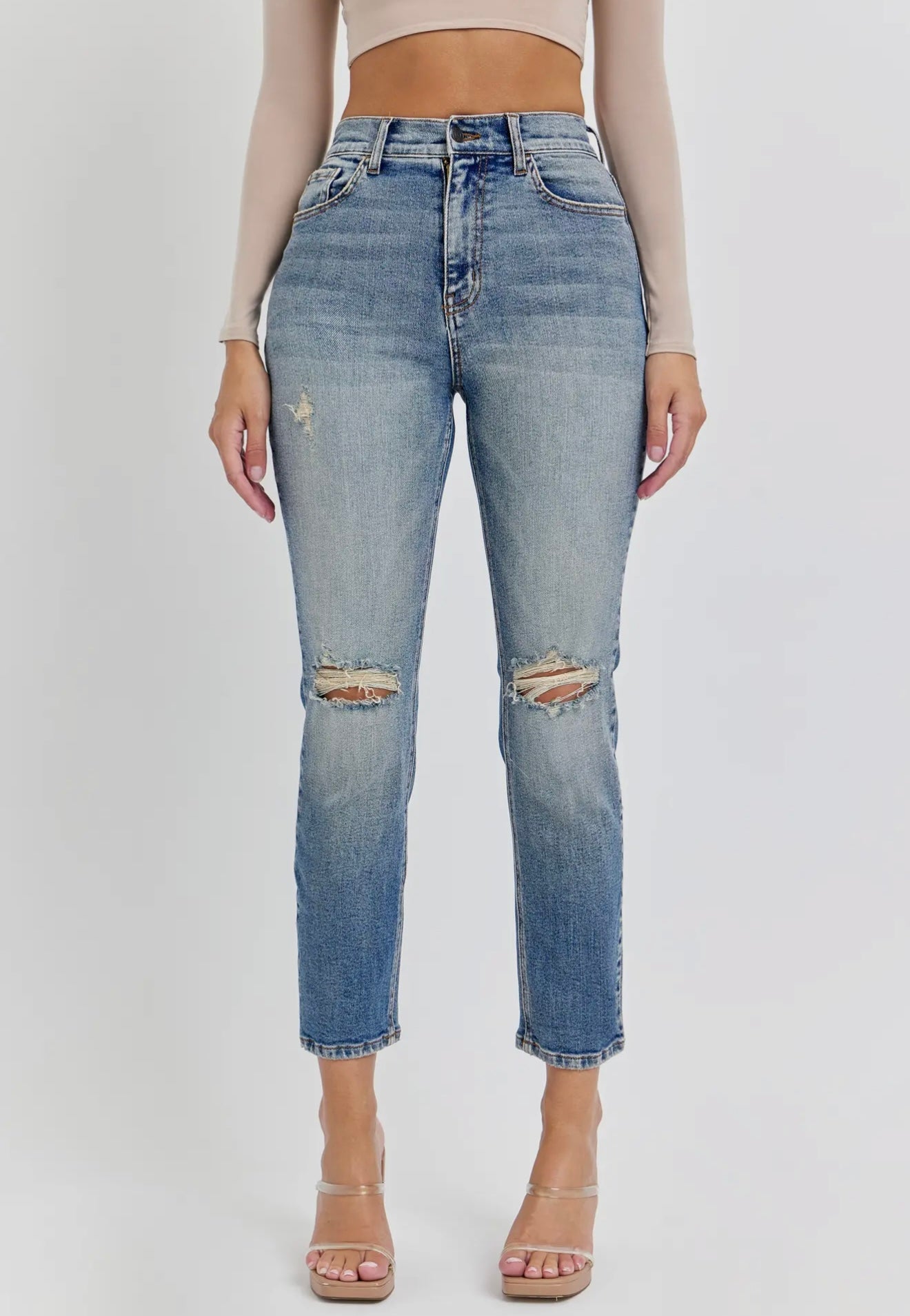Cello Tinted High Rise Mom Jean