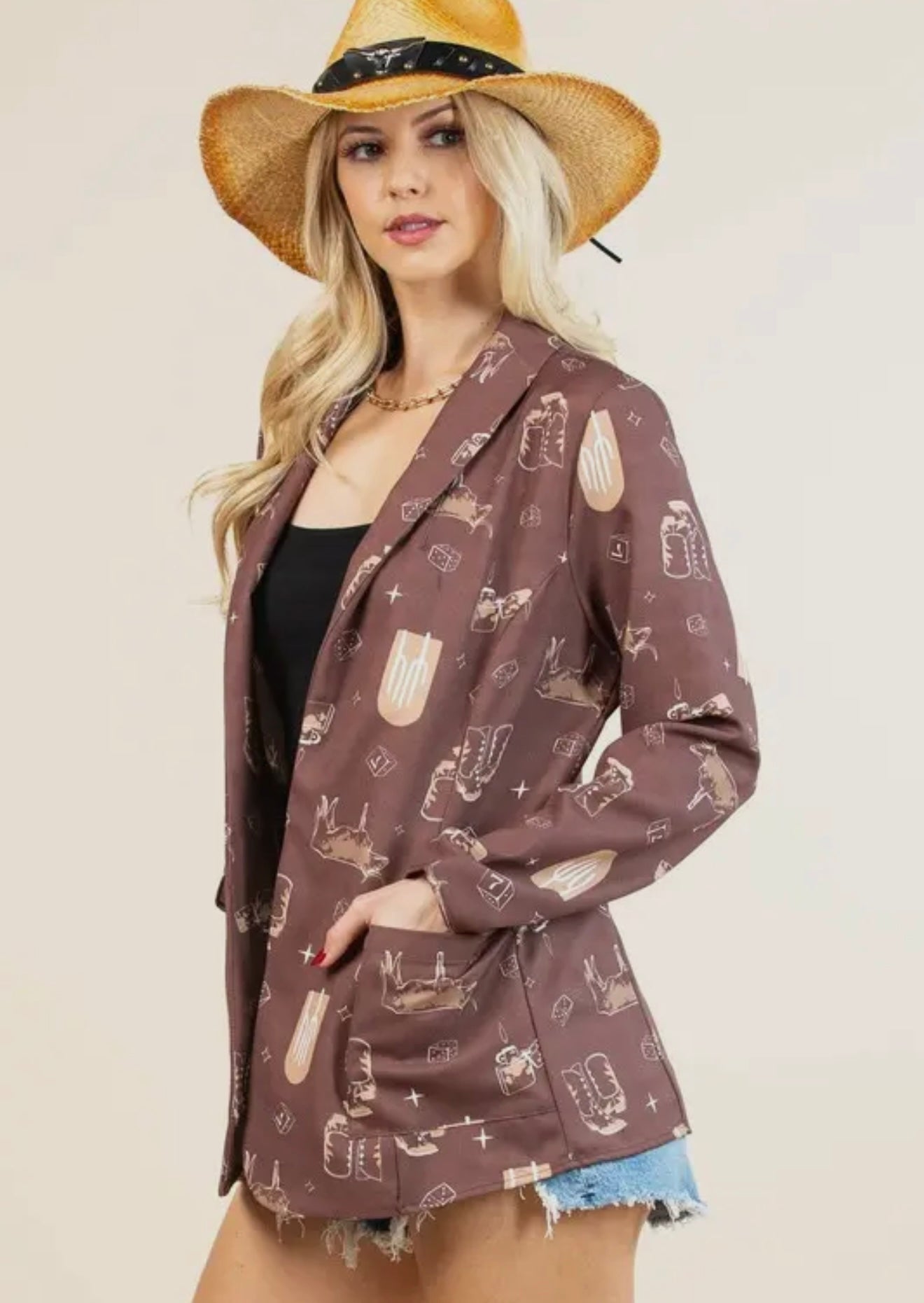 KIRA Western Elements Print
Woven Blazer