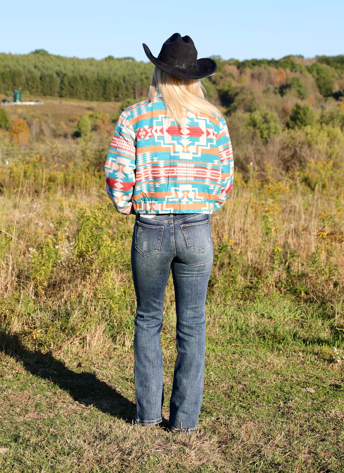 Jacquard Aztec Snap Up
Bomber Jacket