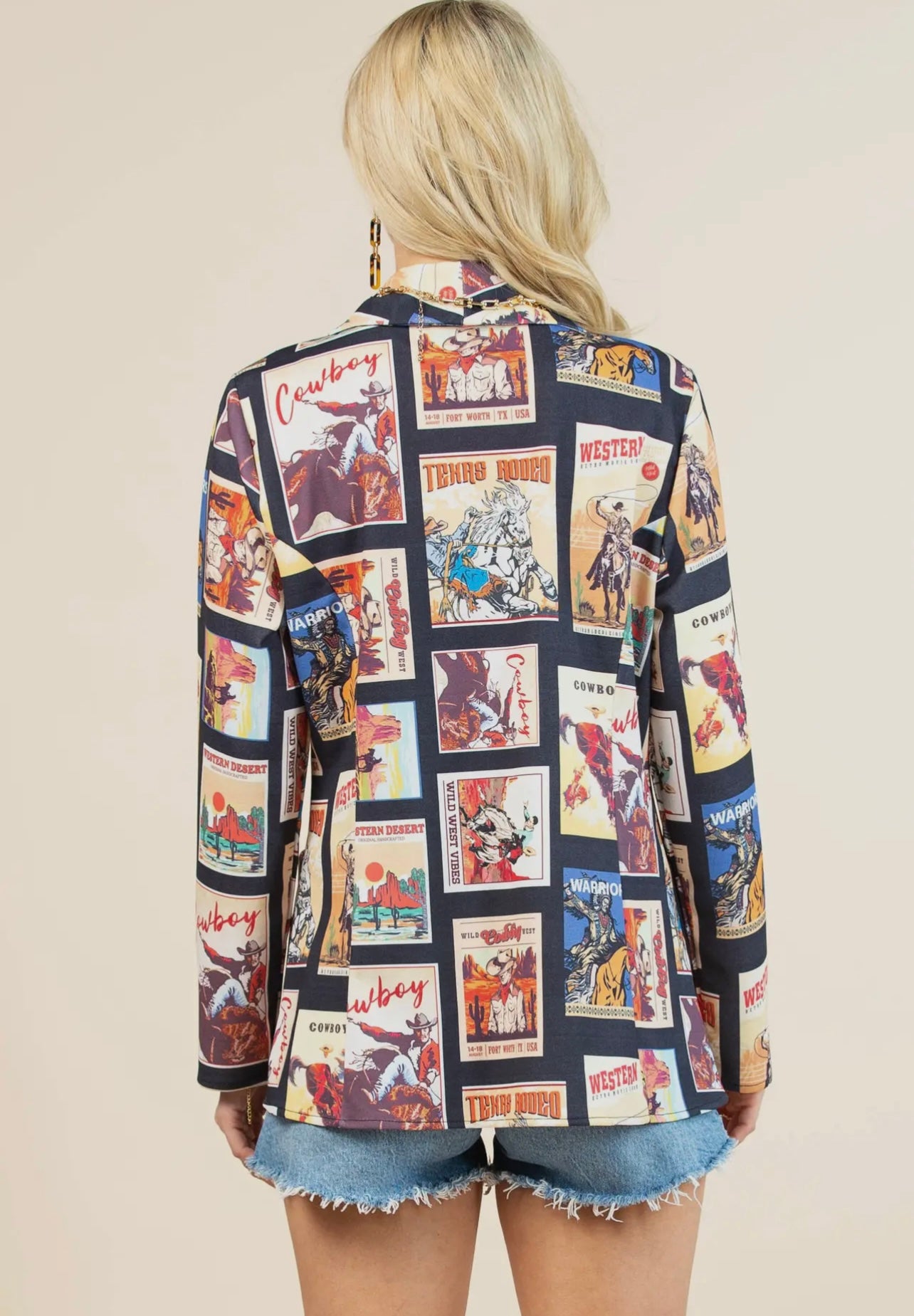 Stamps Vintage Western Print
Woven Blazer