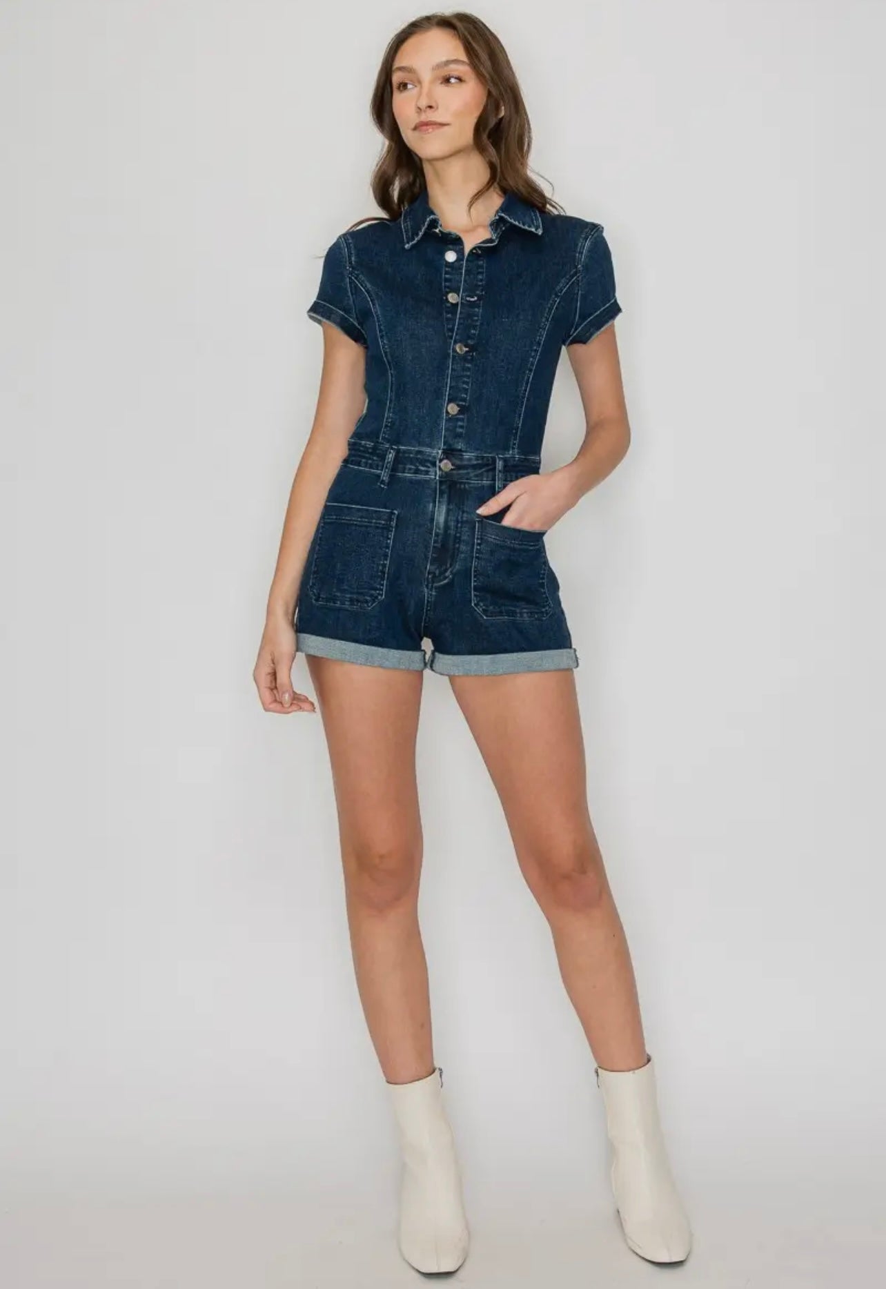 Boho Denim Romper