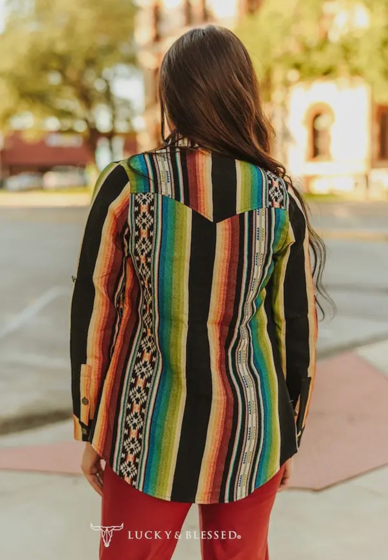 Serape Multi Printed Long Sleeve
Western Shirt Jacket