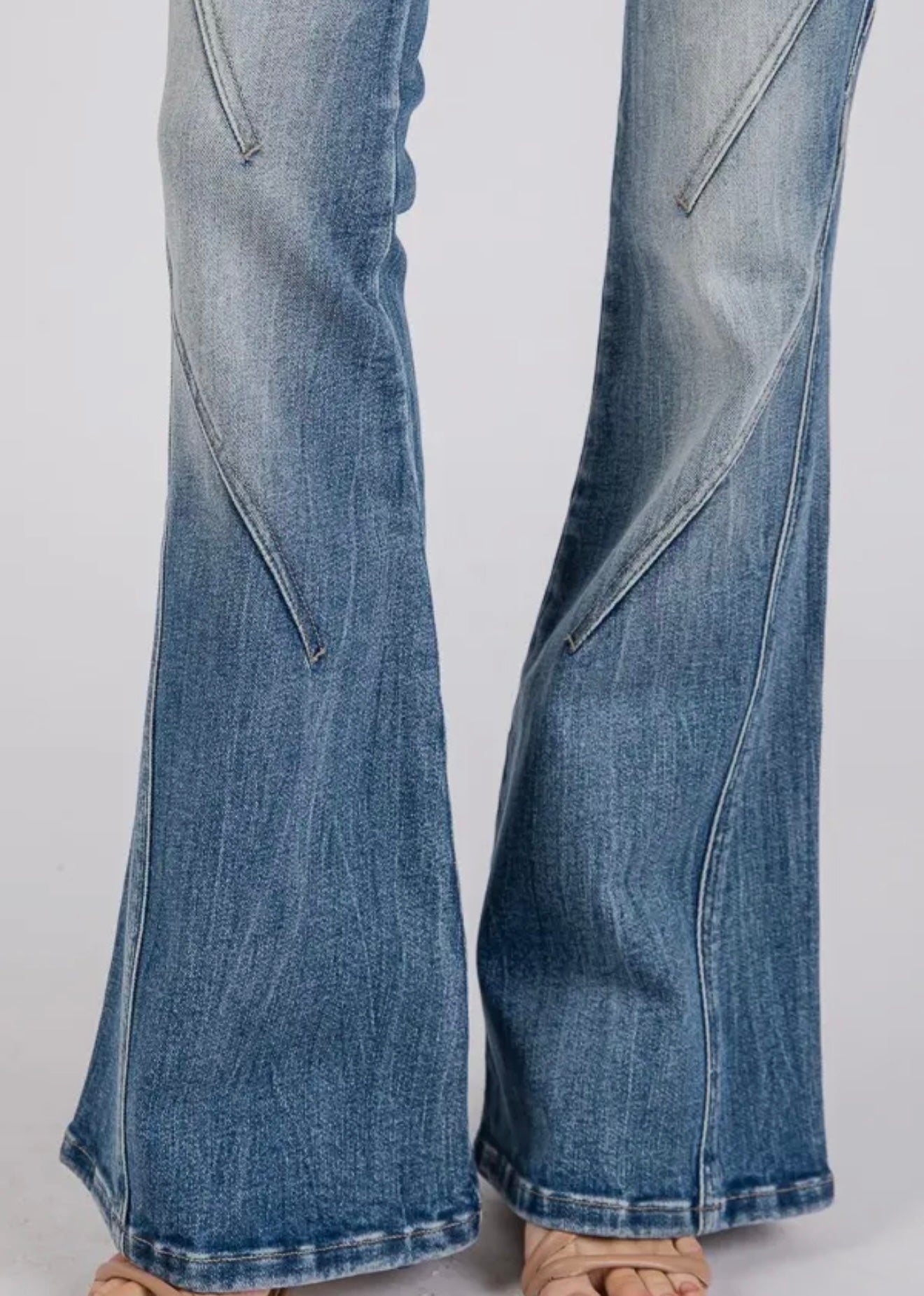 Petra153 High Rise Stretch Flare with Side Seam Detail Jean