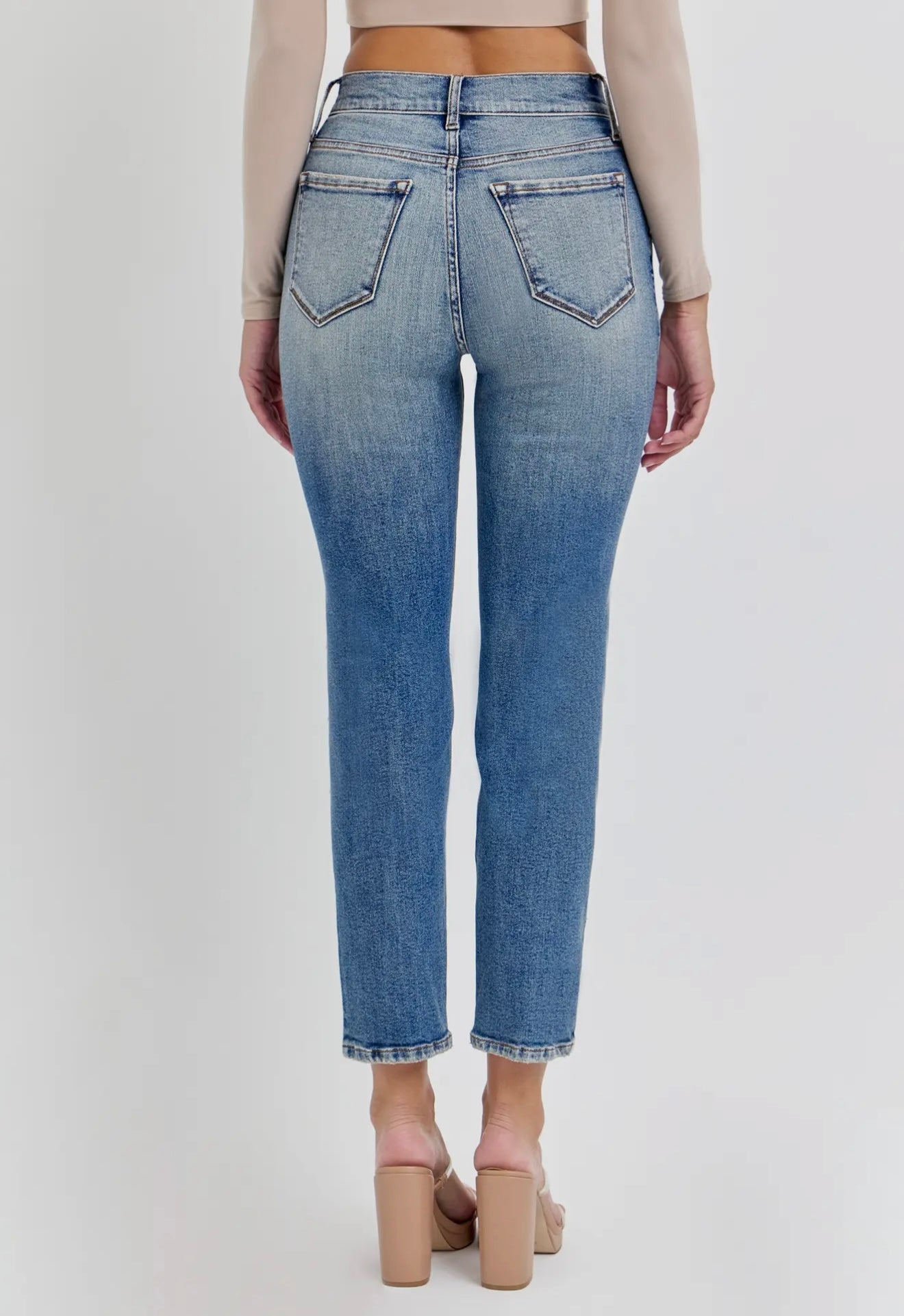 Cello Tinted High Rise Mom Jean