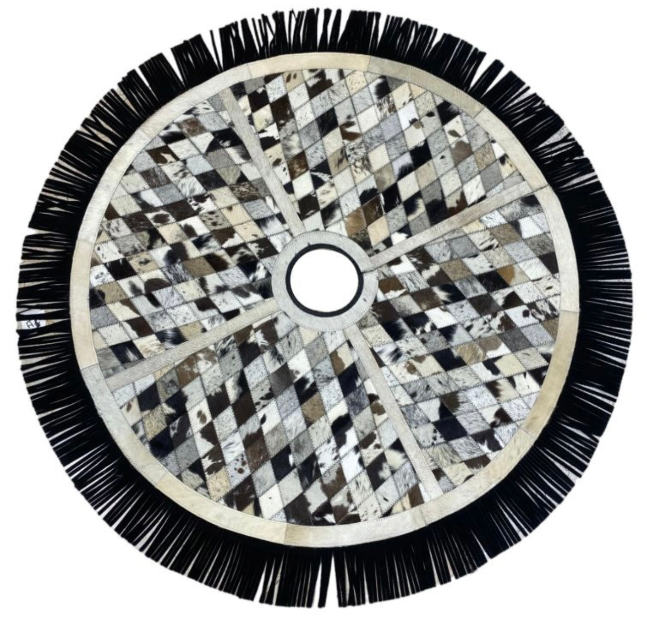 Cowhide Leather Christmas Tree Skirt -Diamond