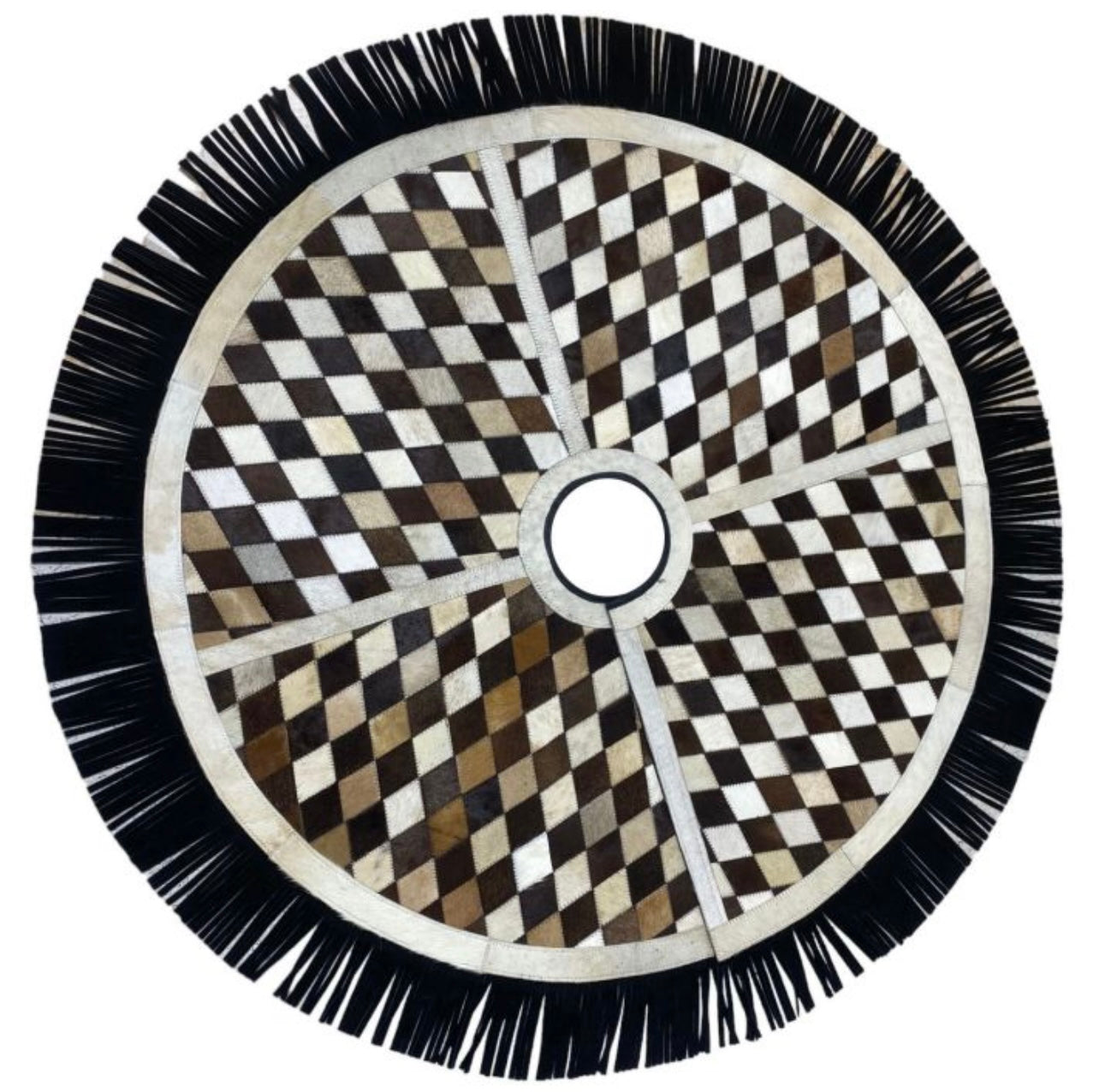 Cowhide Leather Christmas Tree Skirt -Diamond