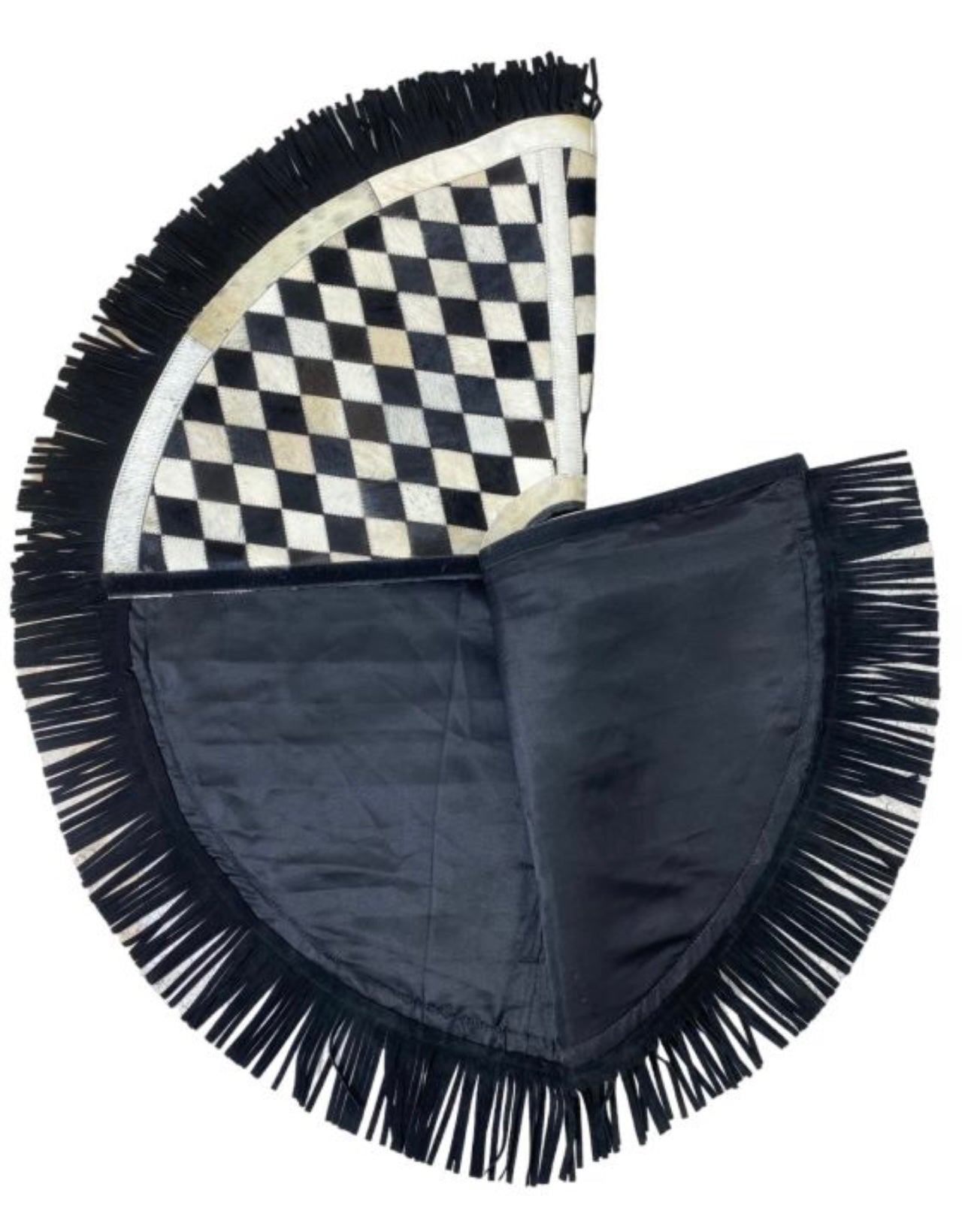 Cowhide Leather Christmas Tree Skirt -Diamond