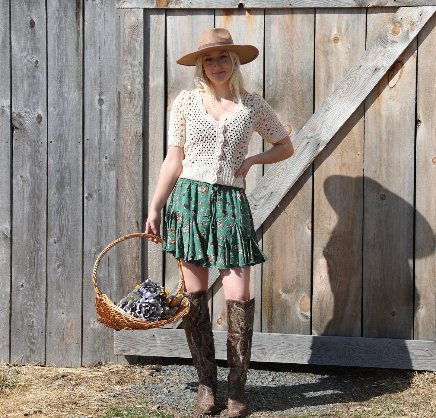 Crochet Button Down V-Neck Top