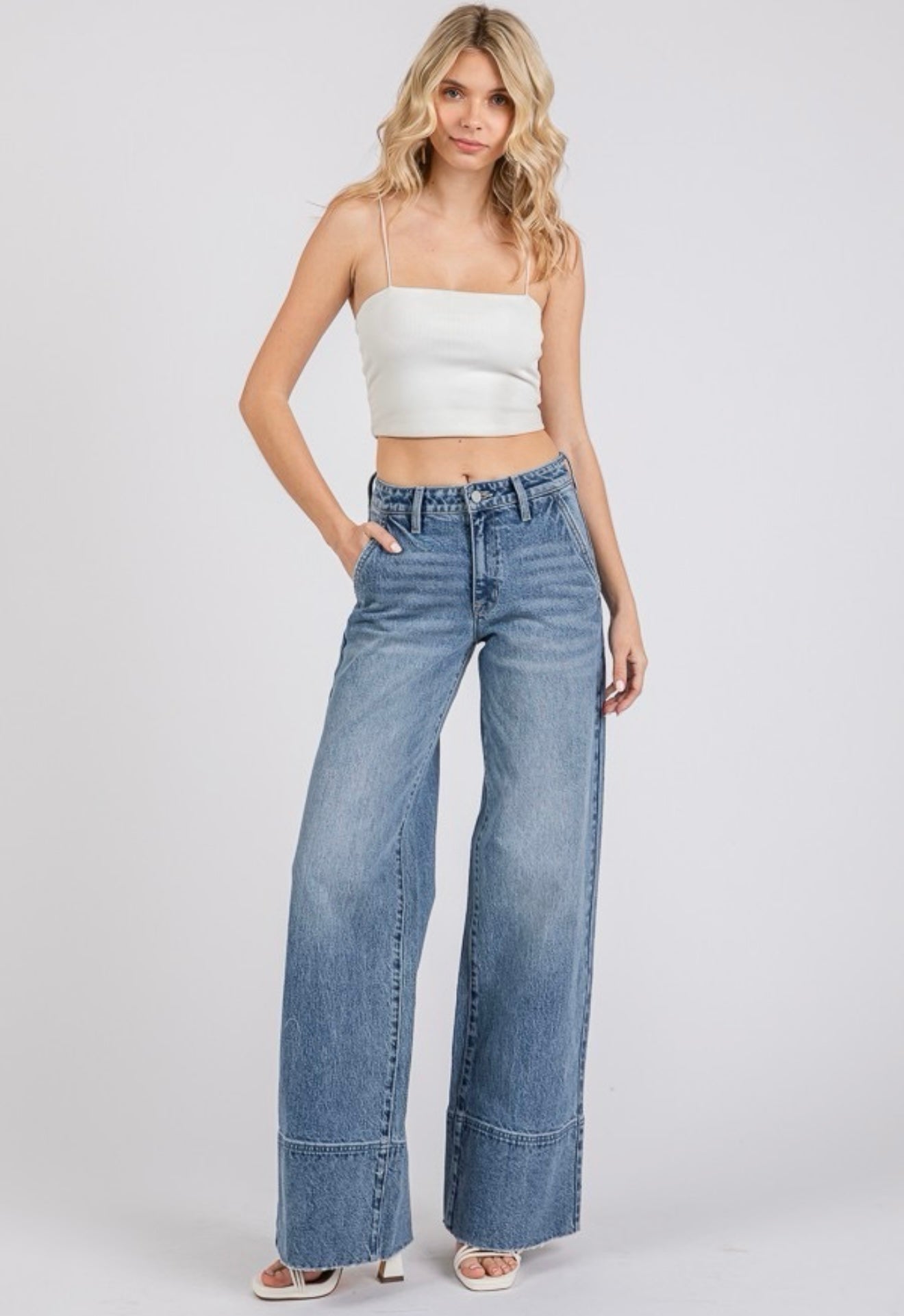Petra153 High Rise Comfort Stretch
Trouser Wide Leg Jeans