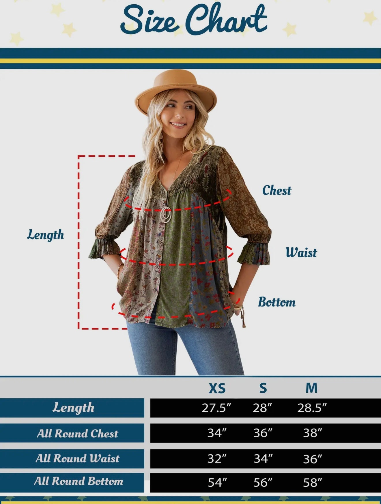 Vintage Bohemian Patchwork Top