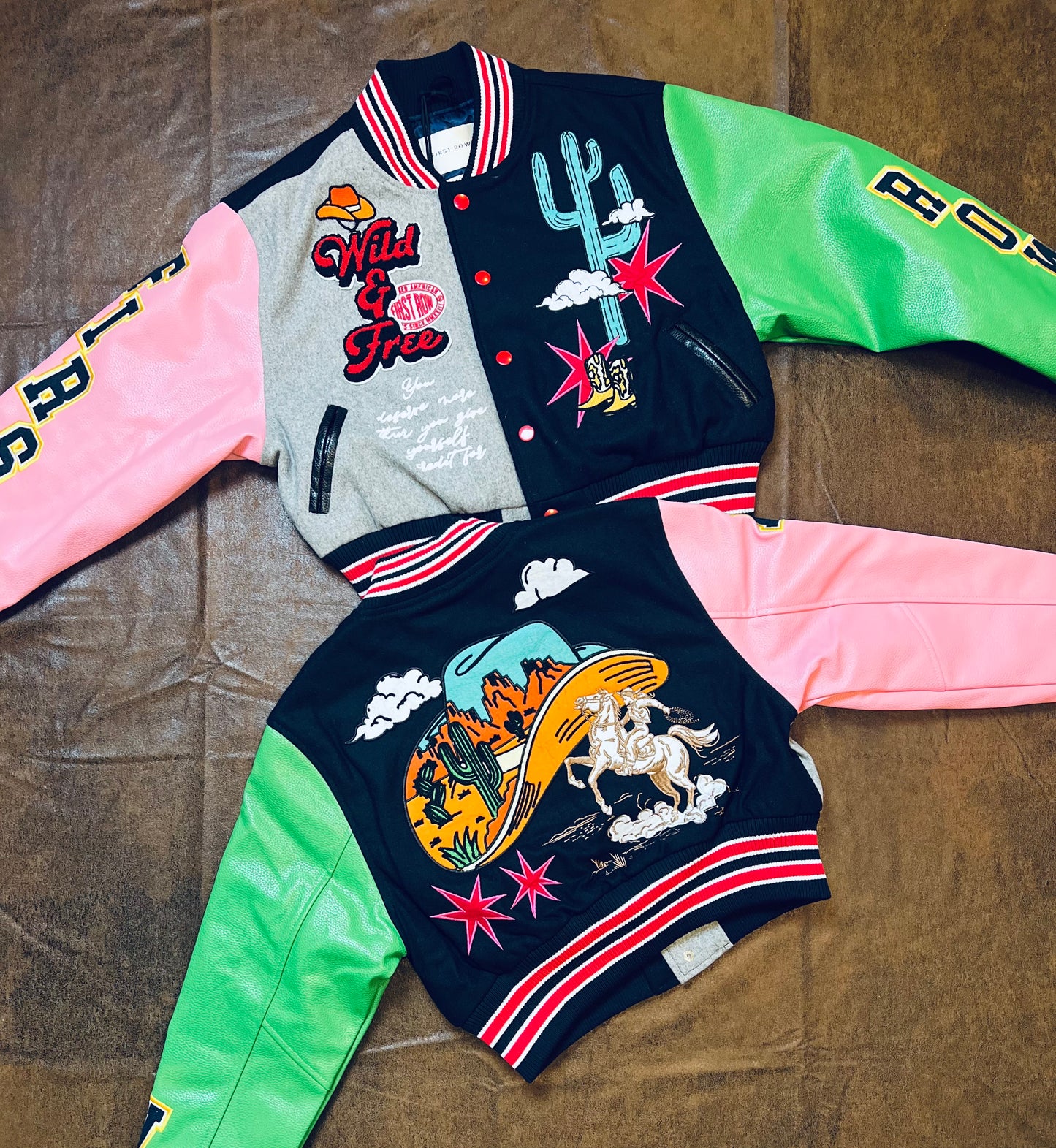 Wild and Free Cropped Varsity Jacket