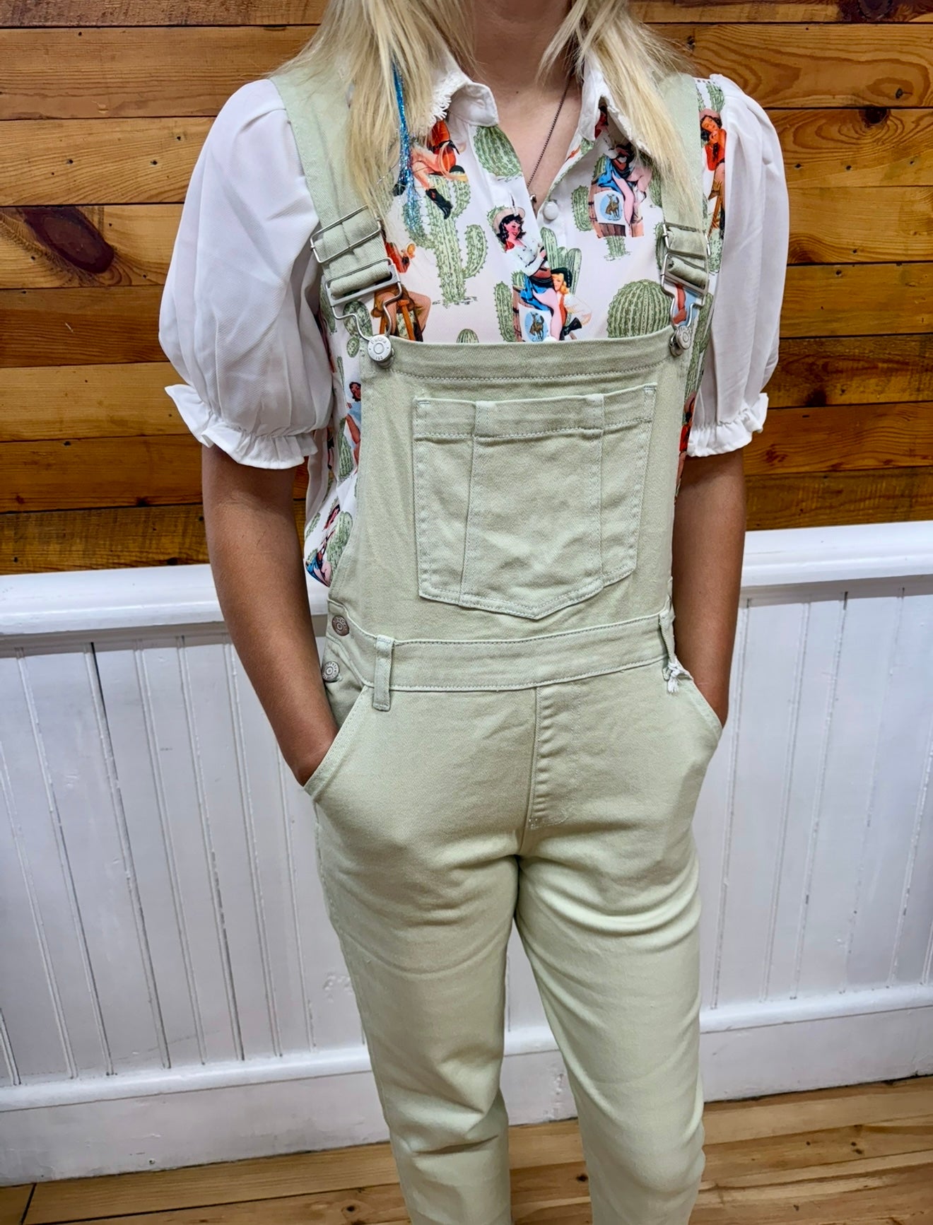 Petra153 Light Olive Overalls