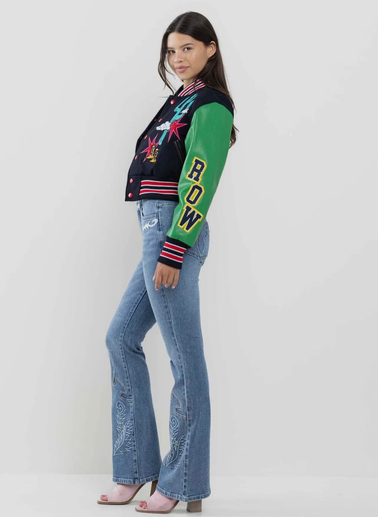 Wild and Free Cropped Varsity Jacket