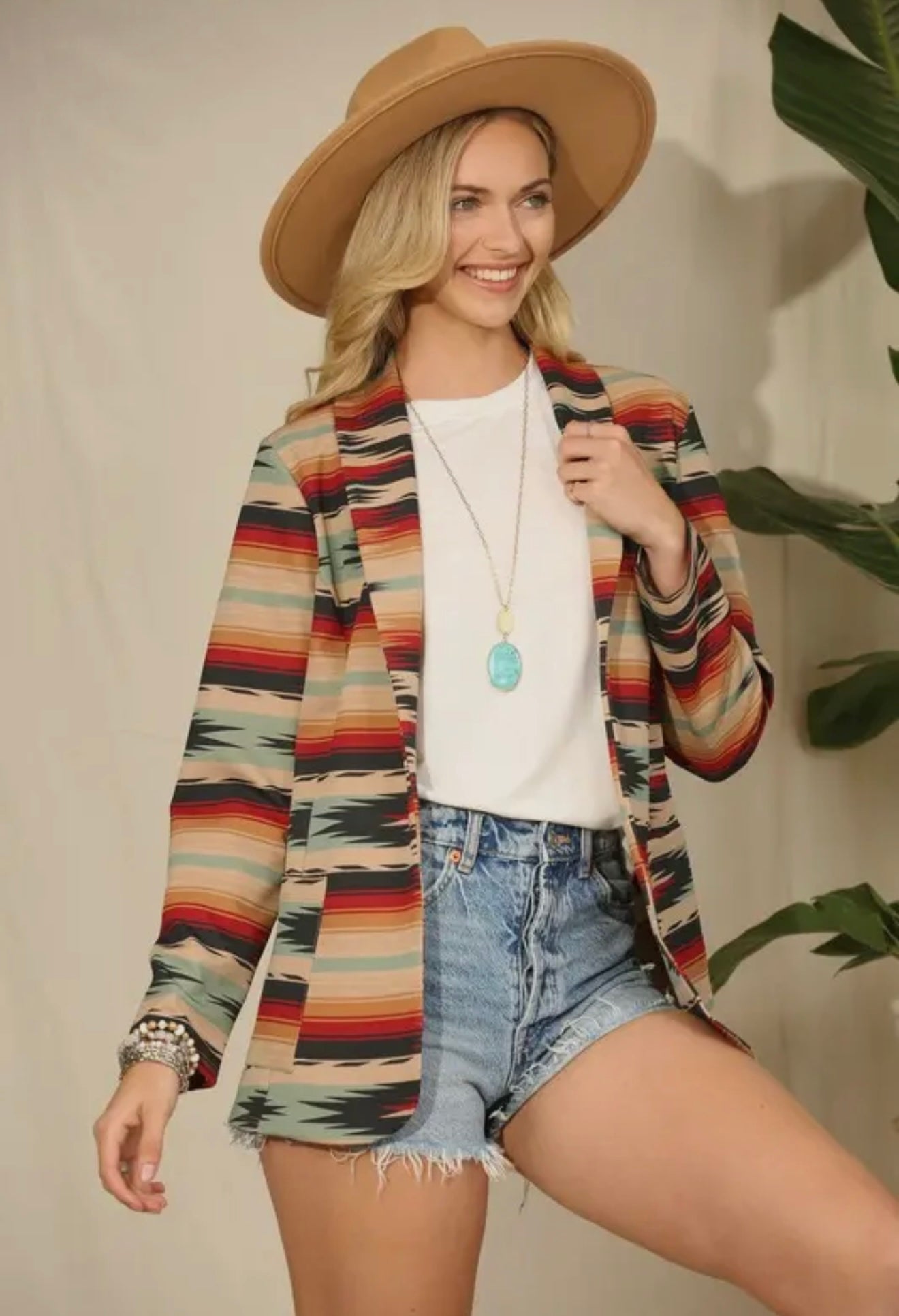 The Charlie Aztec Print
Microfiber Blazer