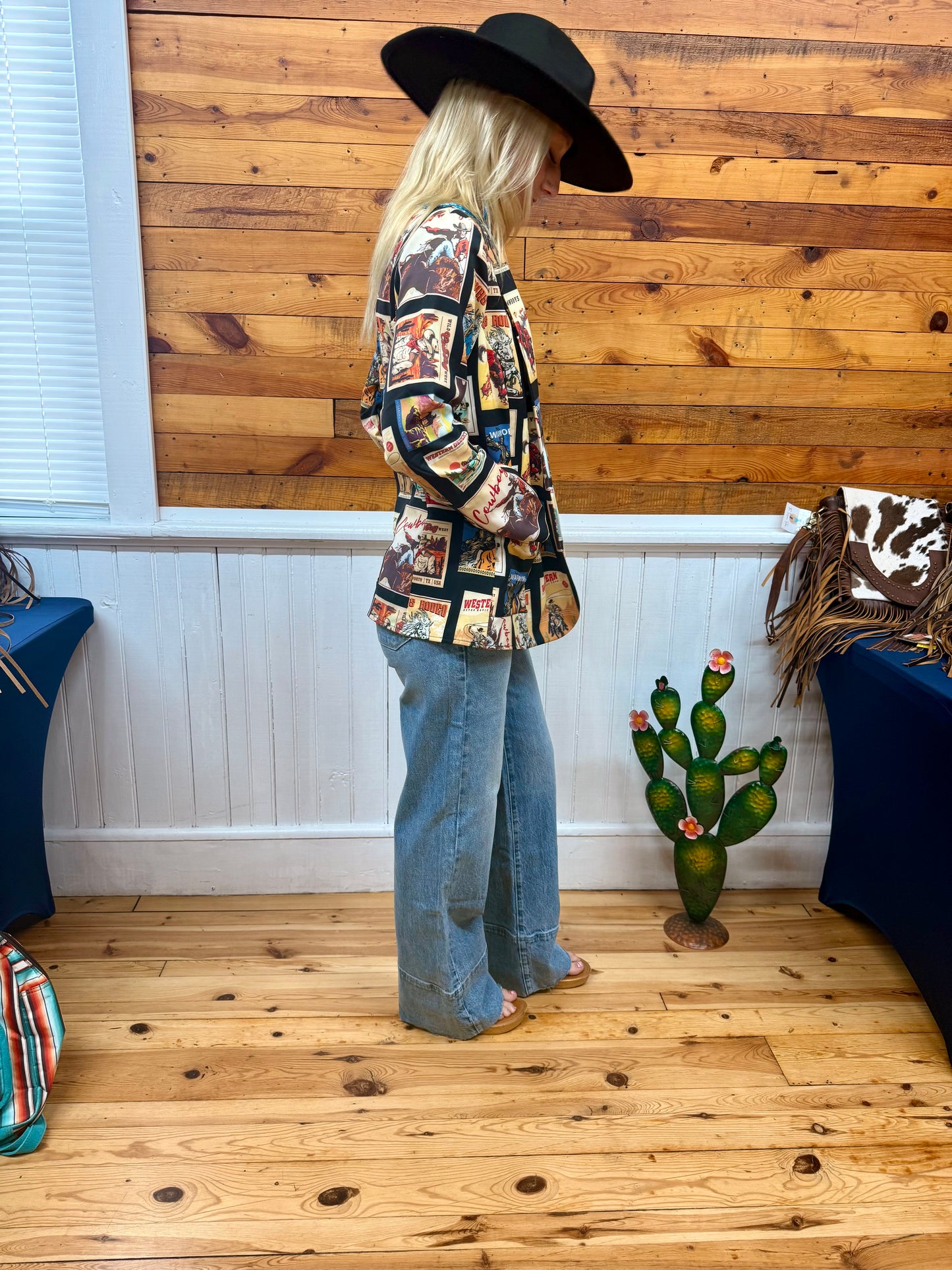 Stamps Vintage Western Print
Woven Blazer