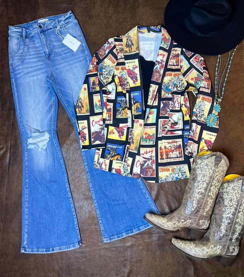 Stamps Vintage Western Print
Woven Blazer