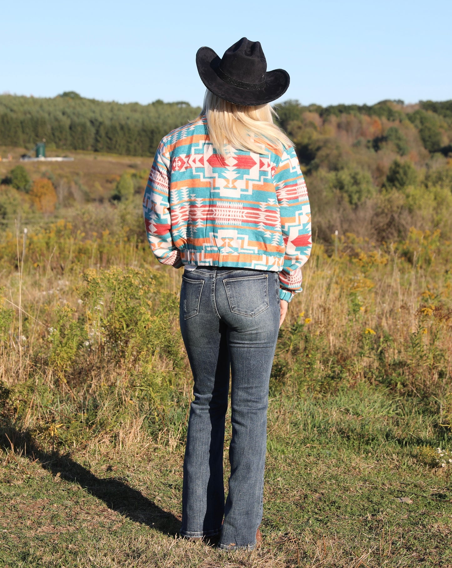 Jacquard Aztec Snap Up
Bomber Jacket