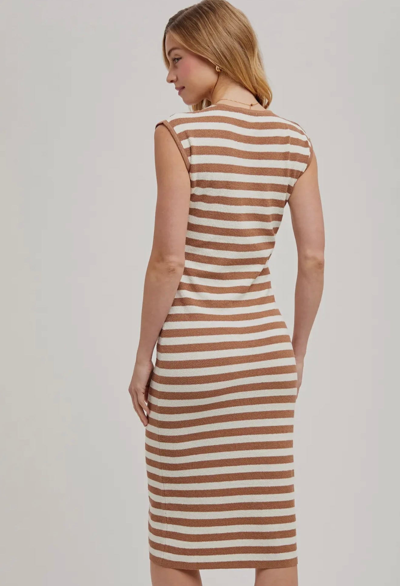 Striped Contrast Tank Midi Dress