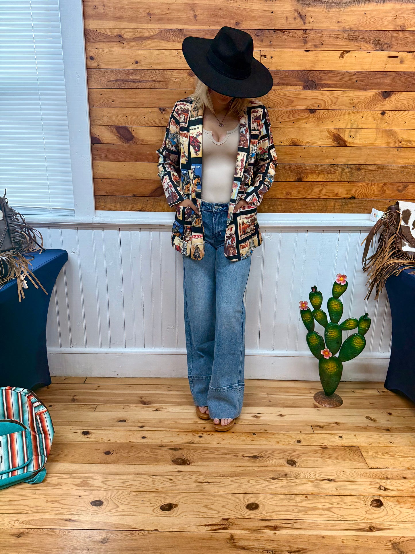 Stamps Vintage Western Print
Woven Blazer