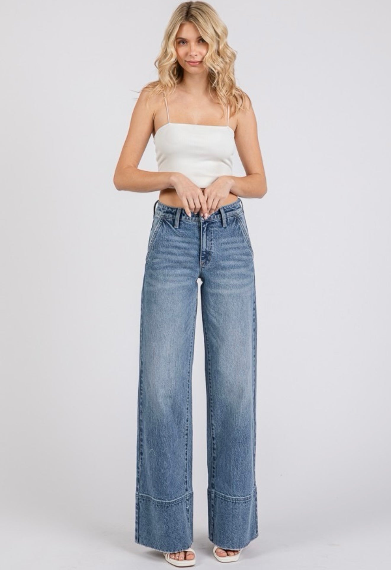 Petra153 High Rise Comfort Stretch
Trouser Wide Leg Jeans