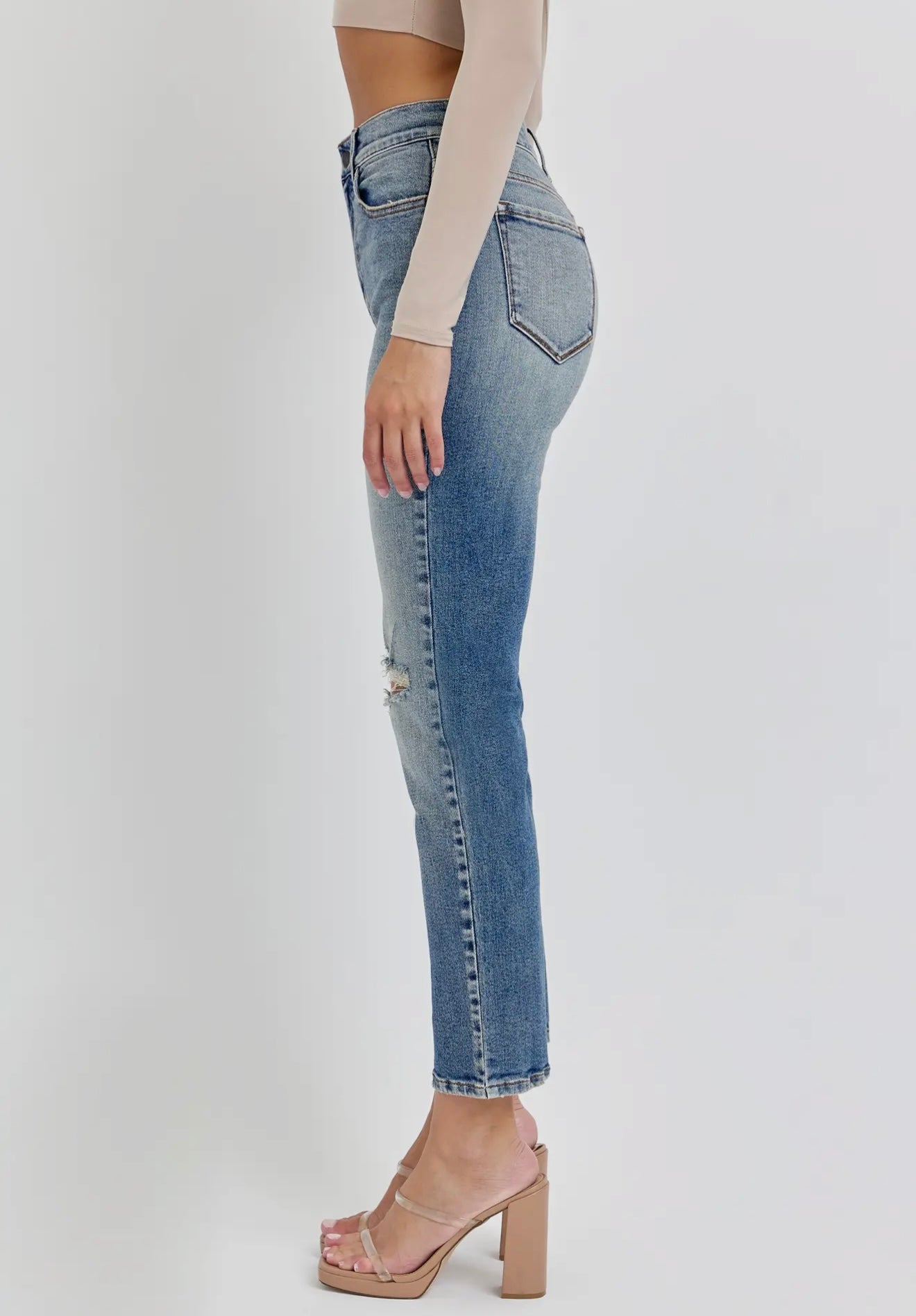 Cello Tinted High Rise Mom Jean