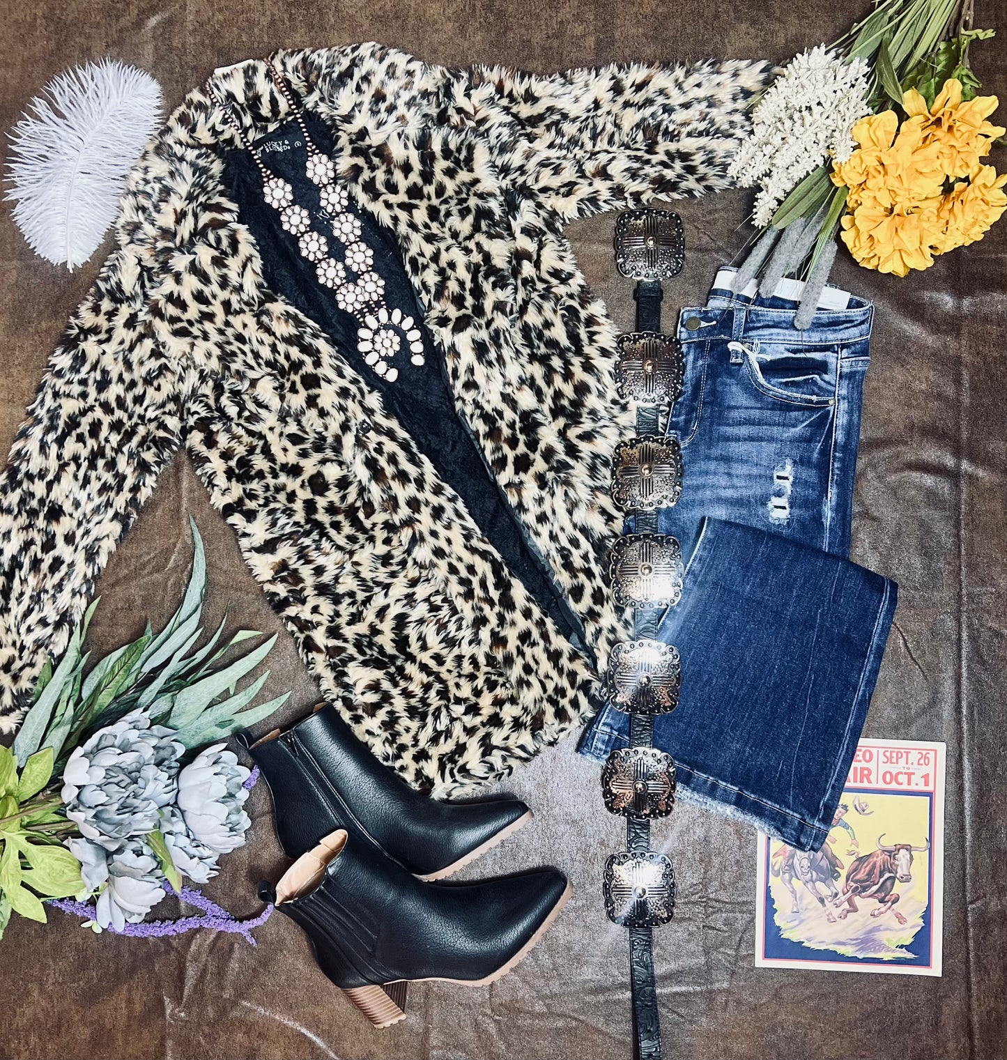 LEO Faux Fur Animal Print Jacket