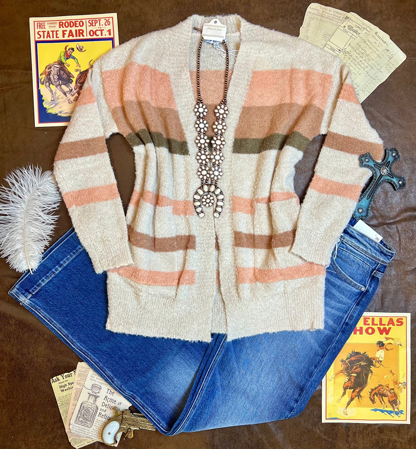Long Sleeve Color Block Open
Front Cardigan