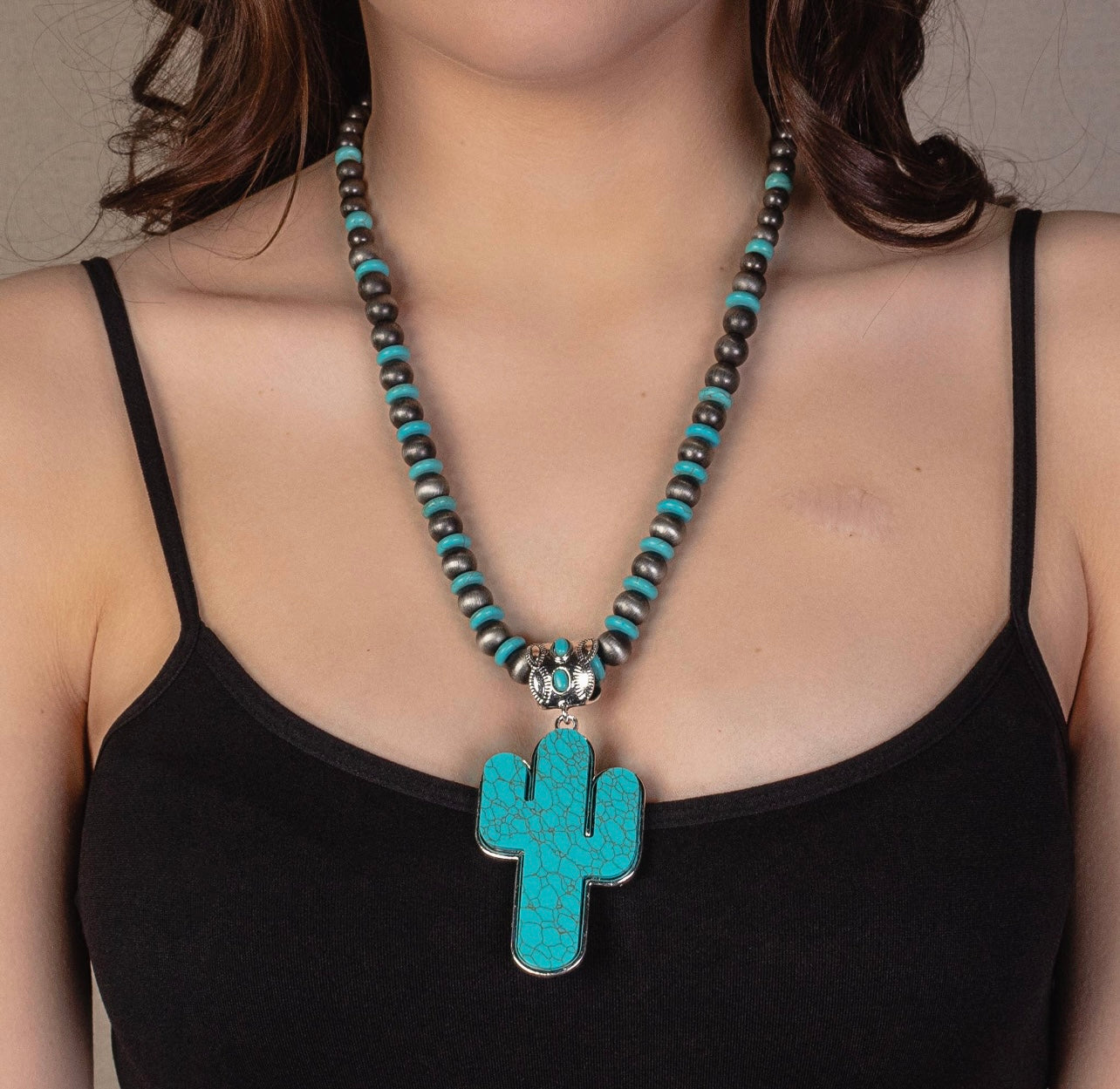 Cactus Pendant Necklace
