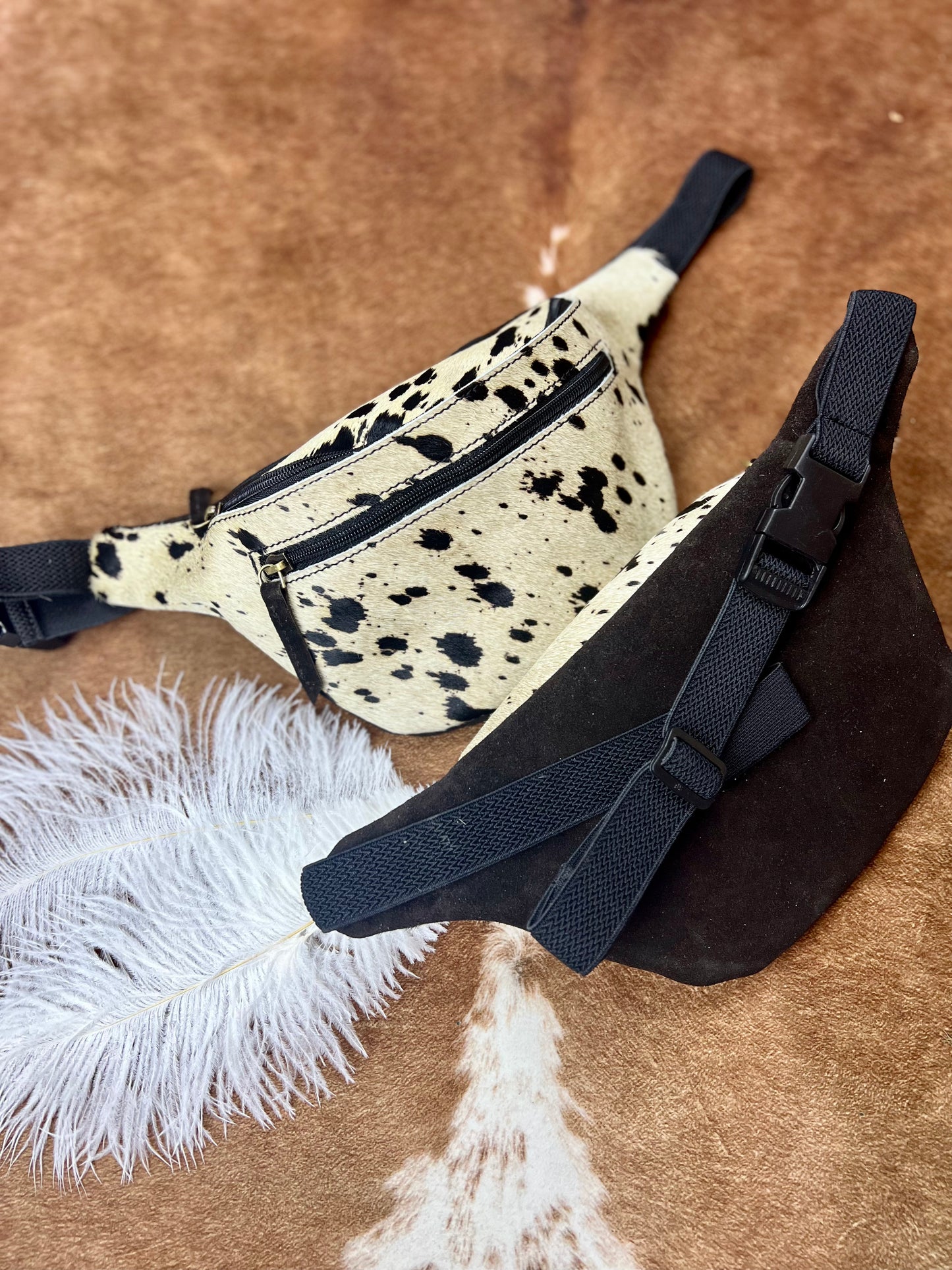 Hip Pack (Fanny Pack) Bag with Hair on Cowhide design