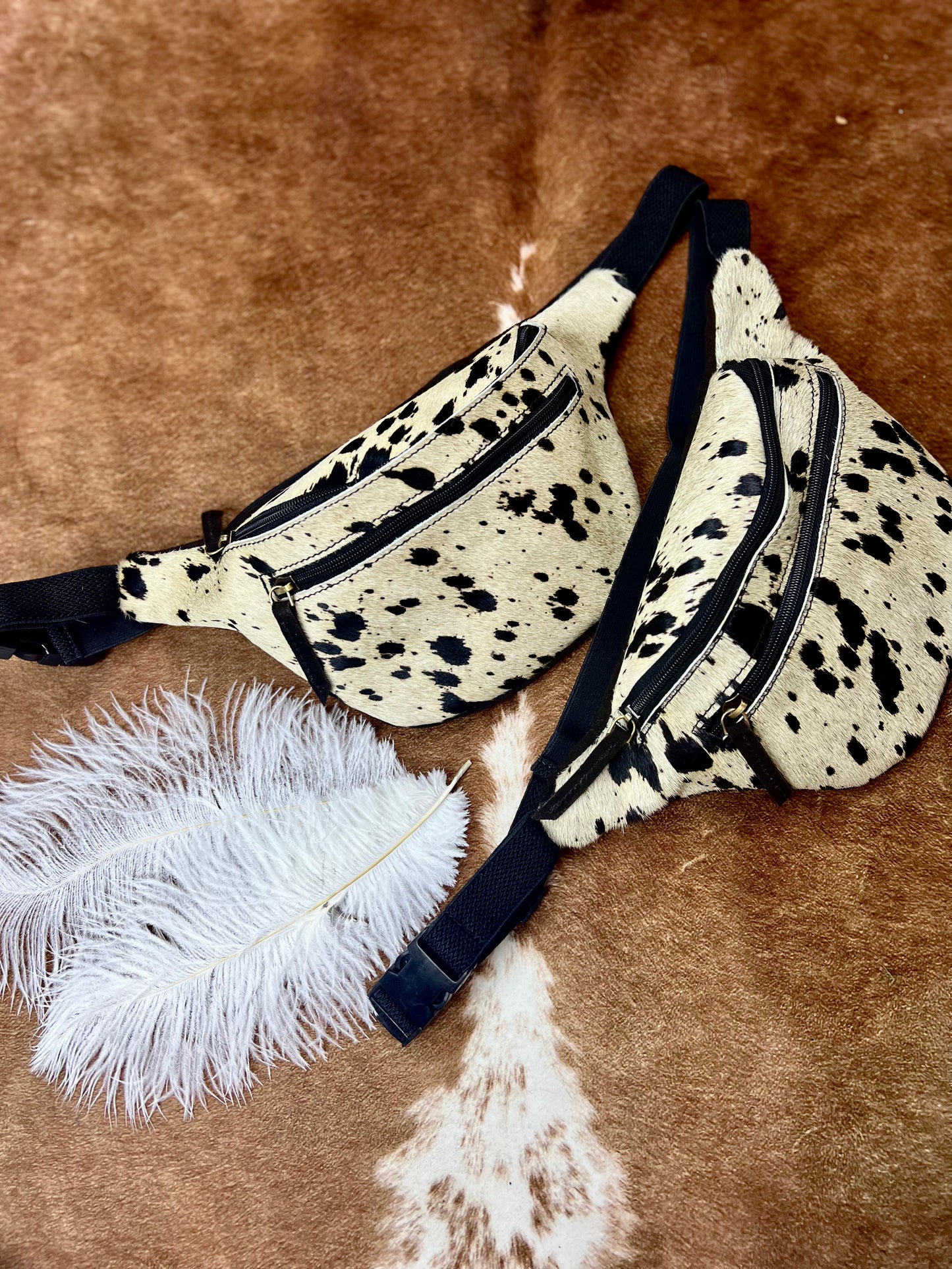 Hip Pack (Fanny Pack) Bag with Hair on Cowhide design