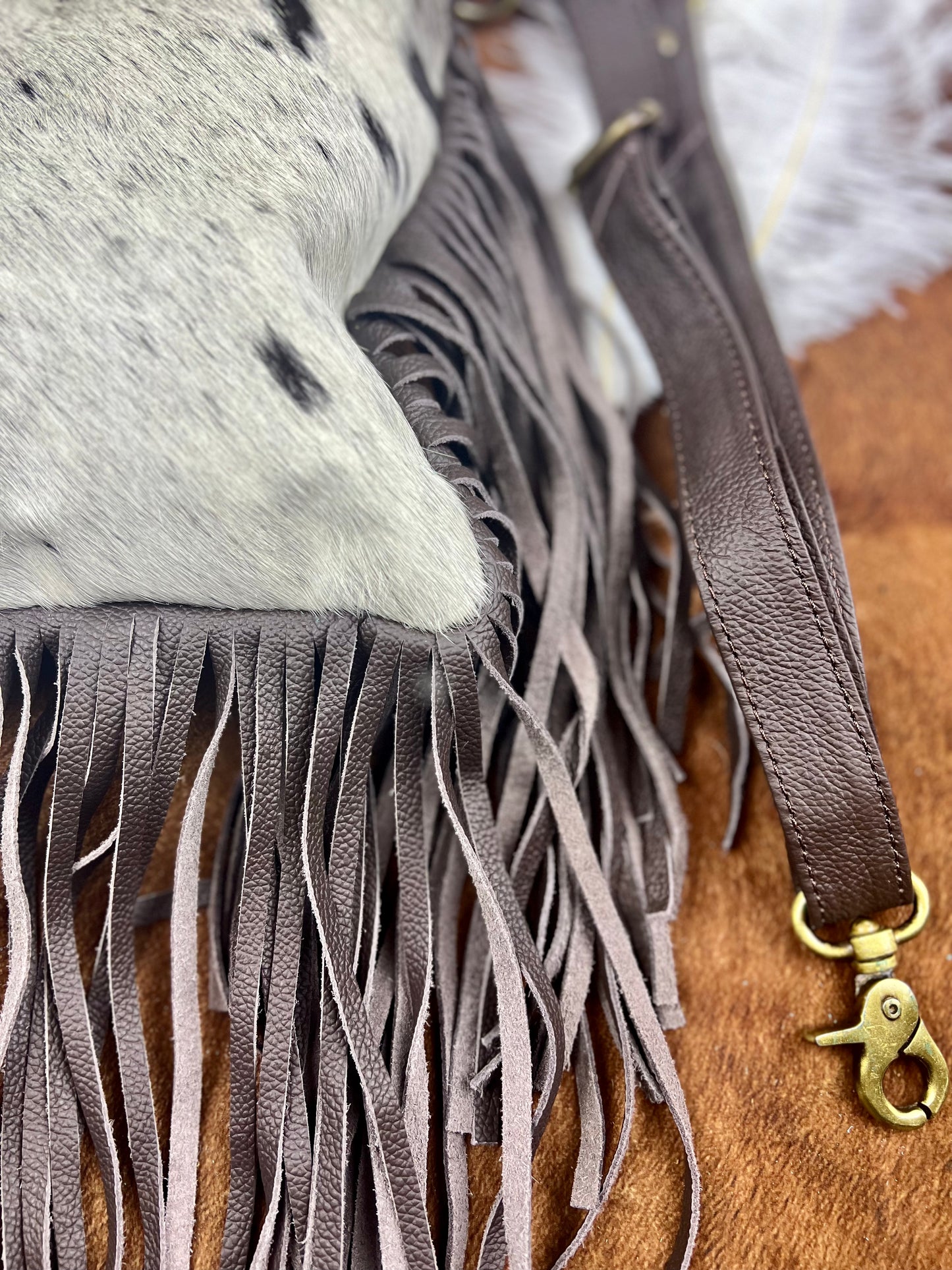 Cowhide Fringe Crossbody Purse PREORDER