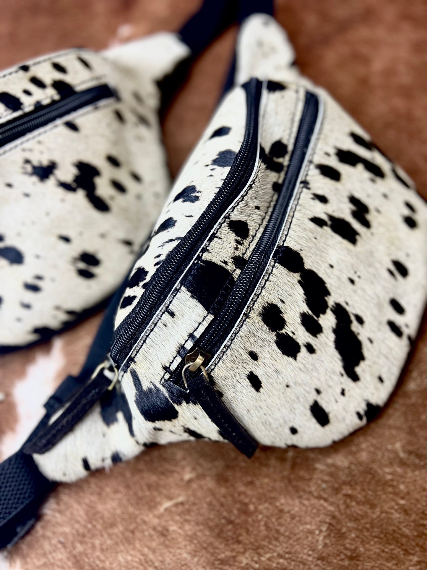 Hip Pack (Fanny Pack) Bag with Hair on Cowhide design