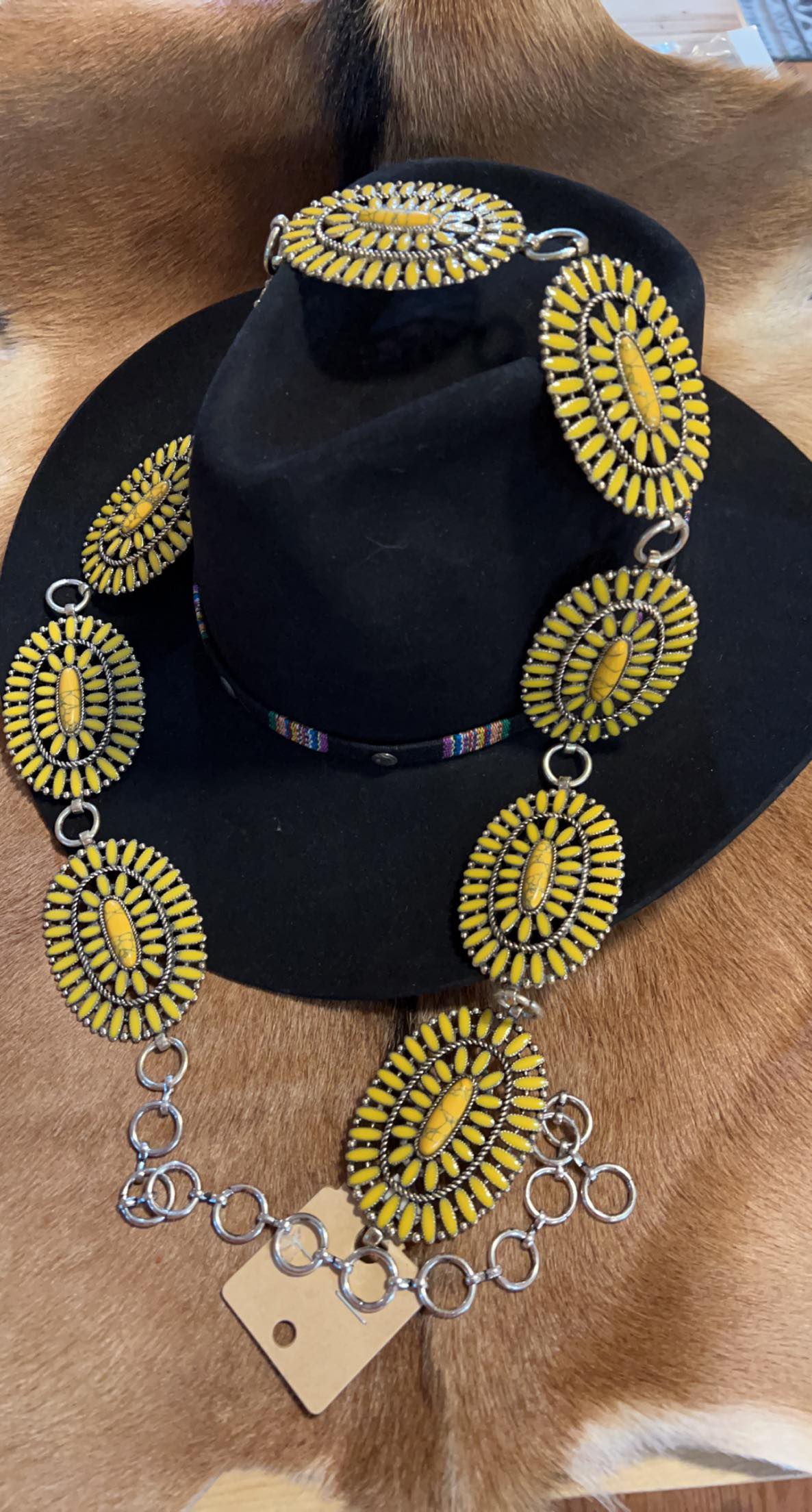 Mustard Marietta Concho Loop Belt