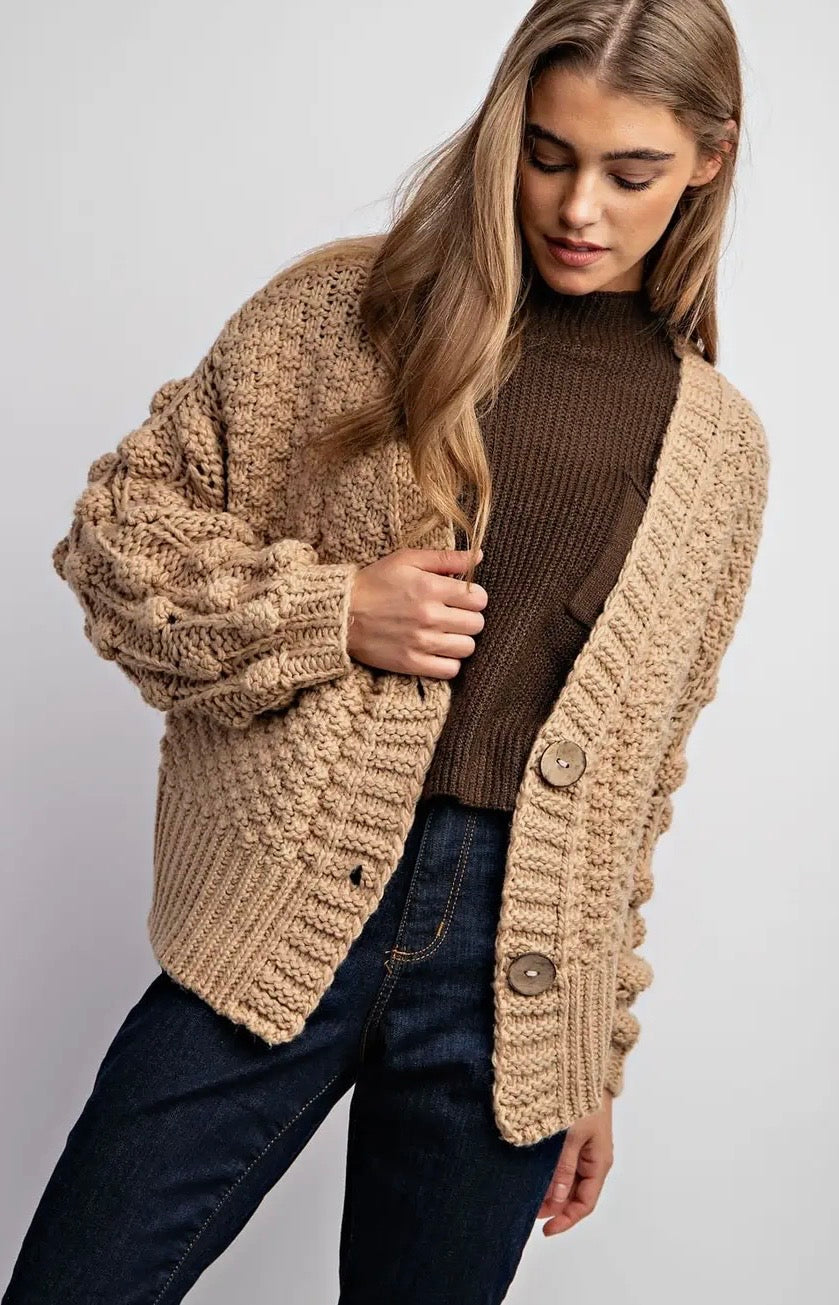 Taupe Knit Cardigan