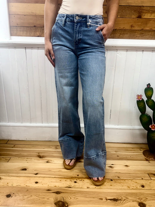 Petra153 High Rise Comfort Stretch
Trouser Wide Leg Jeans