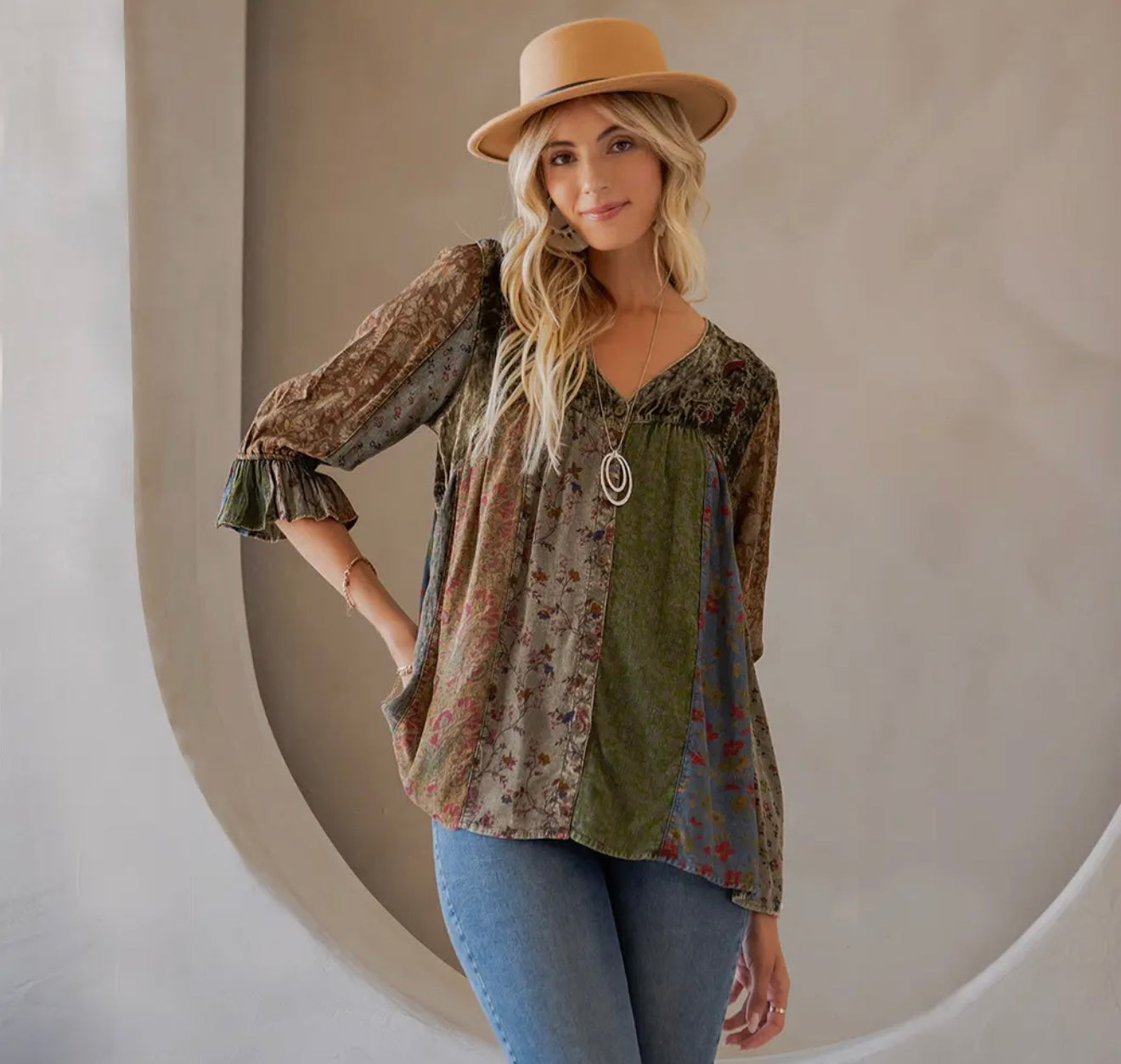 Vintage Bohemian Patchwork Top