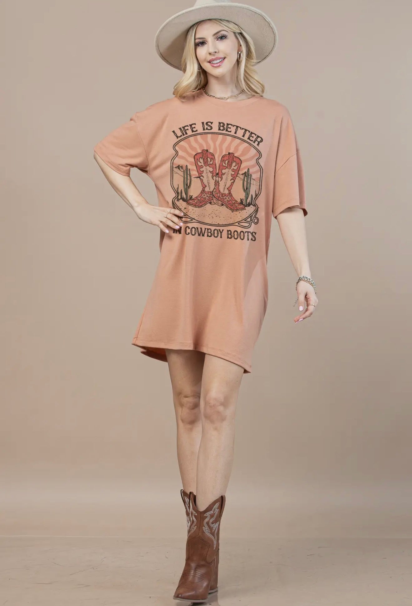 Western Life Better TShirt Dress