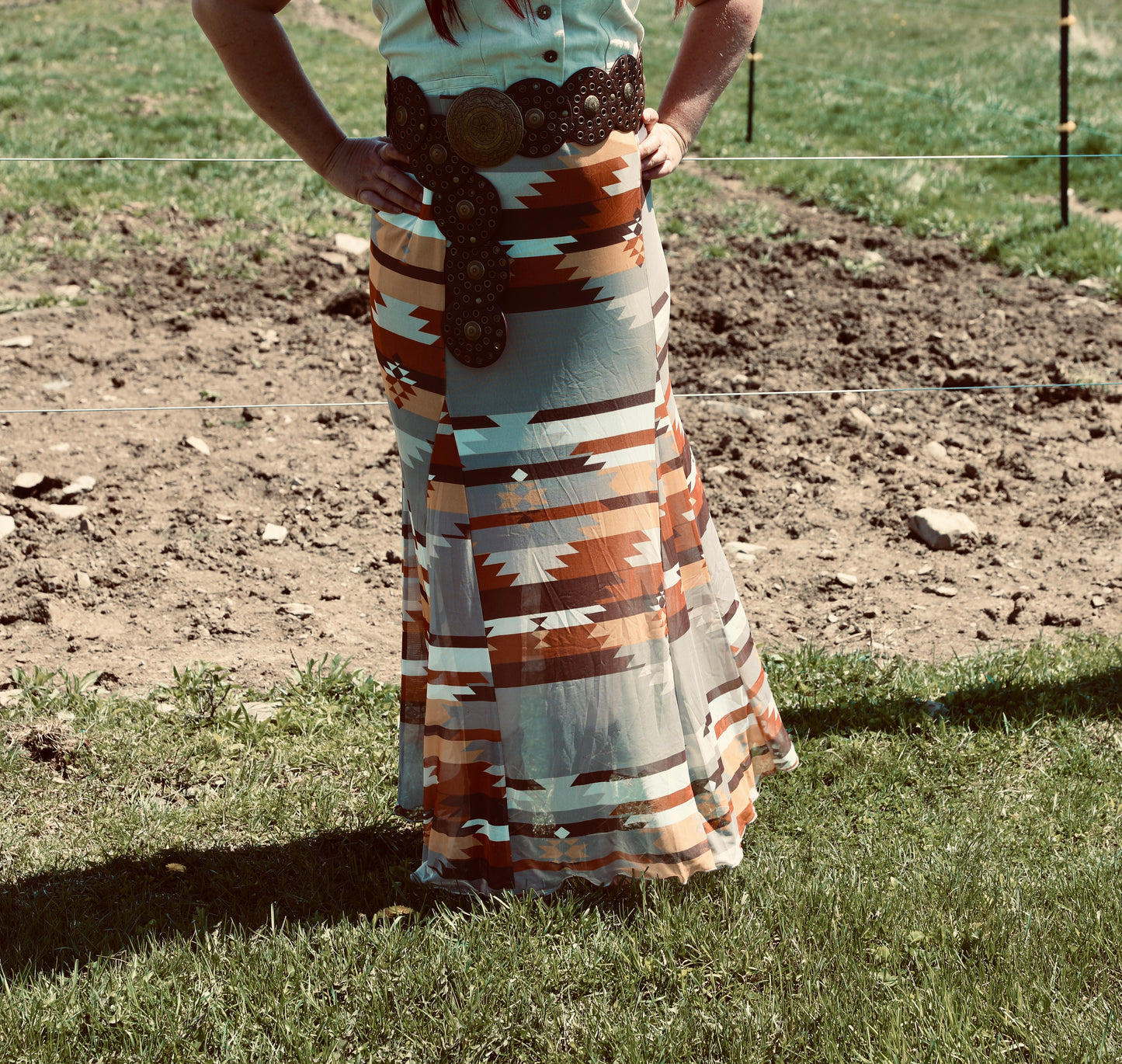 BLAIR Aztec Print Lined Mesh
A-Line Full Skirt