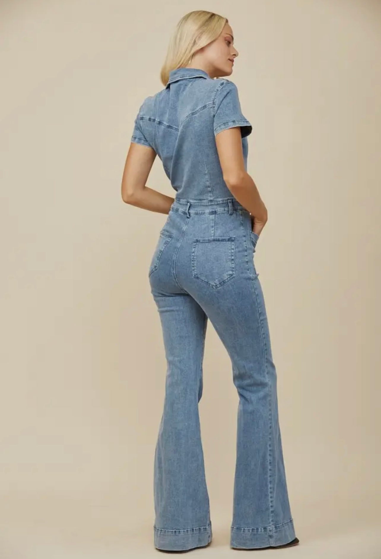 Bellbottom Denim Jumpsuit