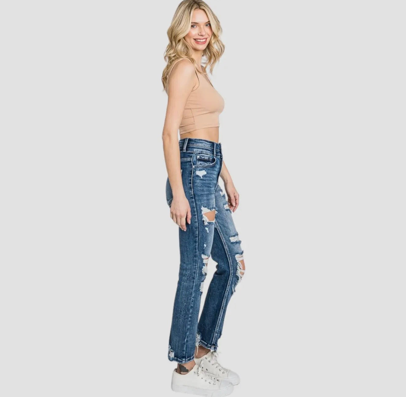 Petra153 Destroyed Super High Rise
Stretch Slim Straight