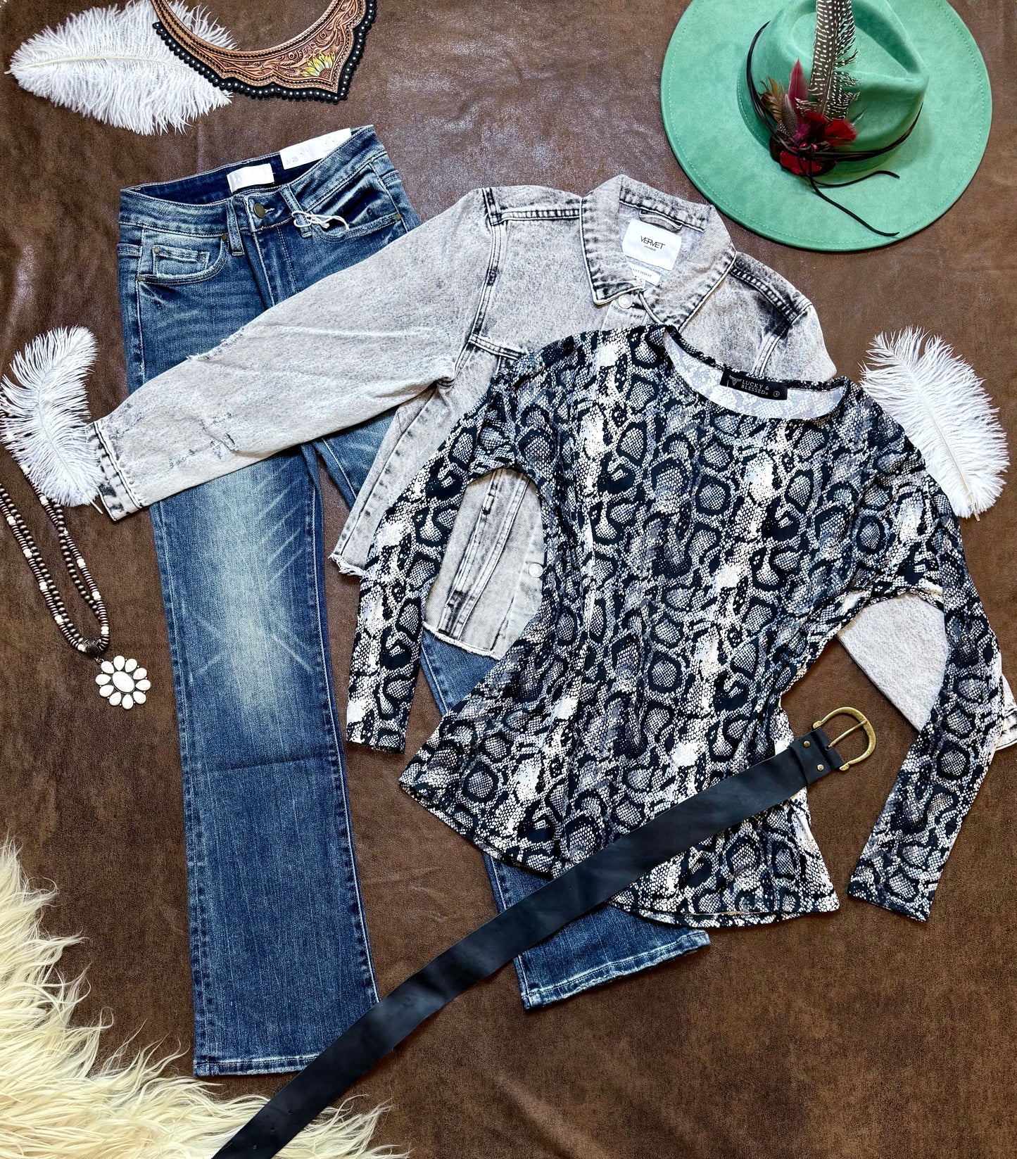Snake Printed Dolman Long Sleeve Top